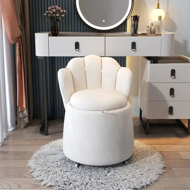 Floral Round Stool for Girls Bedroom - Cute Accent Seat for Kids Room Decor, Reading Nook & Vanity Area