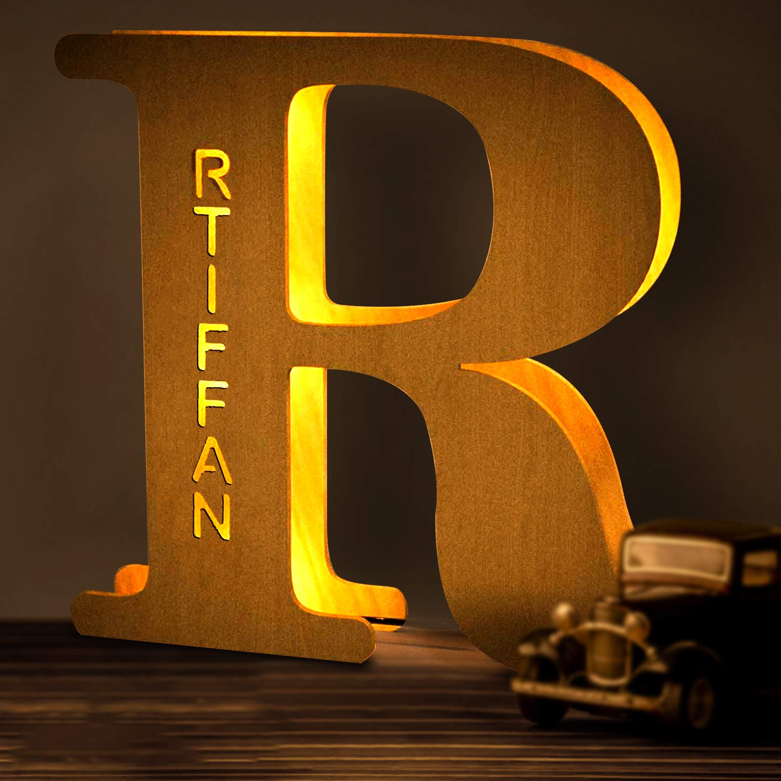 Custom Name LED Wall Lights - Personalized Wooden Engraved Marquee Letter Lamp for Home Decor | Unique Gift for Mom, Family & Friends | Perfect for Bedroom, Nursery, Wedding & Party Decorations