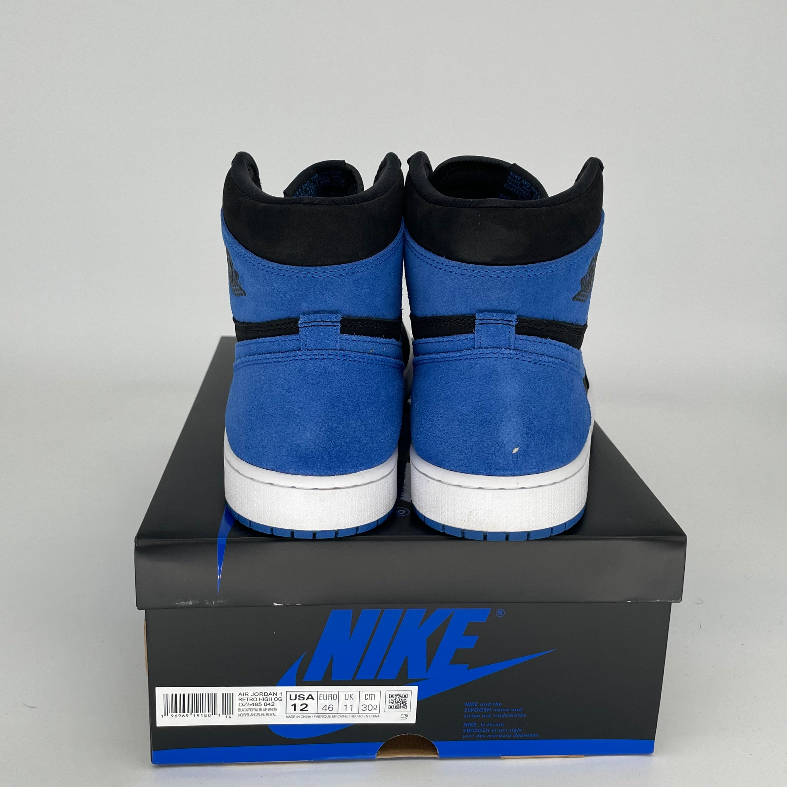 Original Air Jordan 1 Royal Reimagined Men's Basketball Shoes - Size 12 (DZ5485-042) | Retro High-Top Sneakers for Streetwear & Casual Fashion