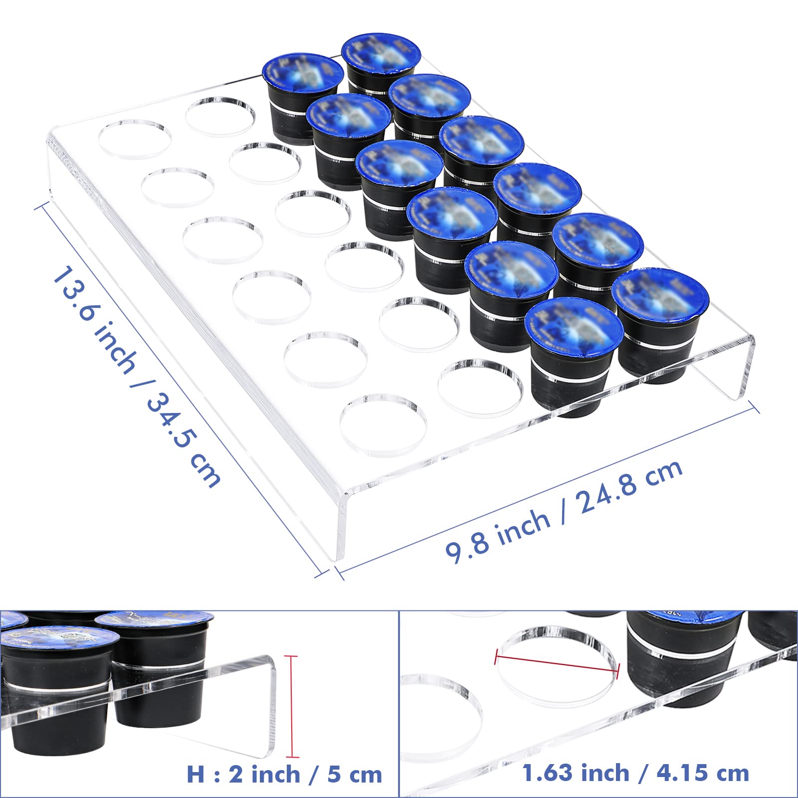 Clear Acrylic K-Cup Drawer Organizer - Holds 24 Coffee Pods for Keurig - Perfect for Kitchen Countertops