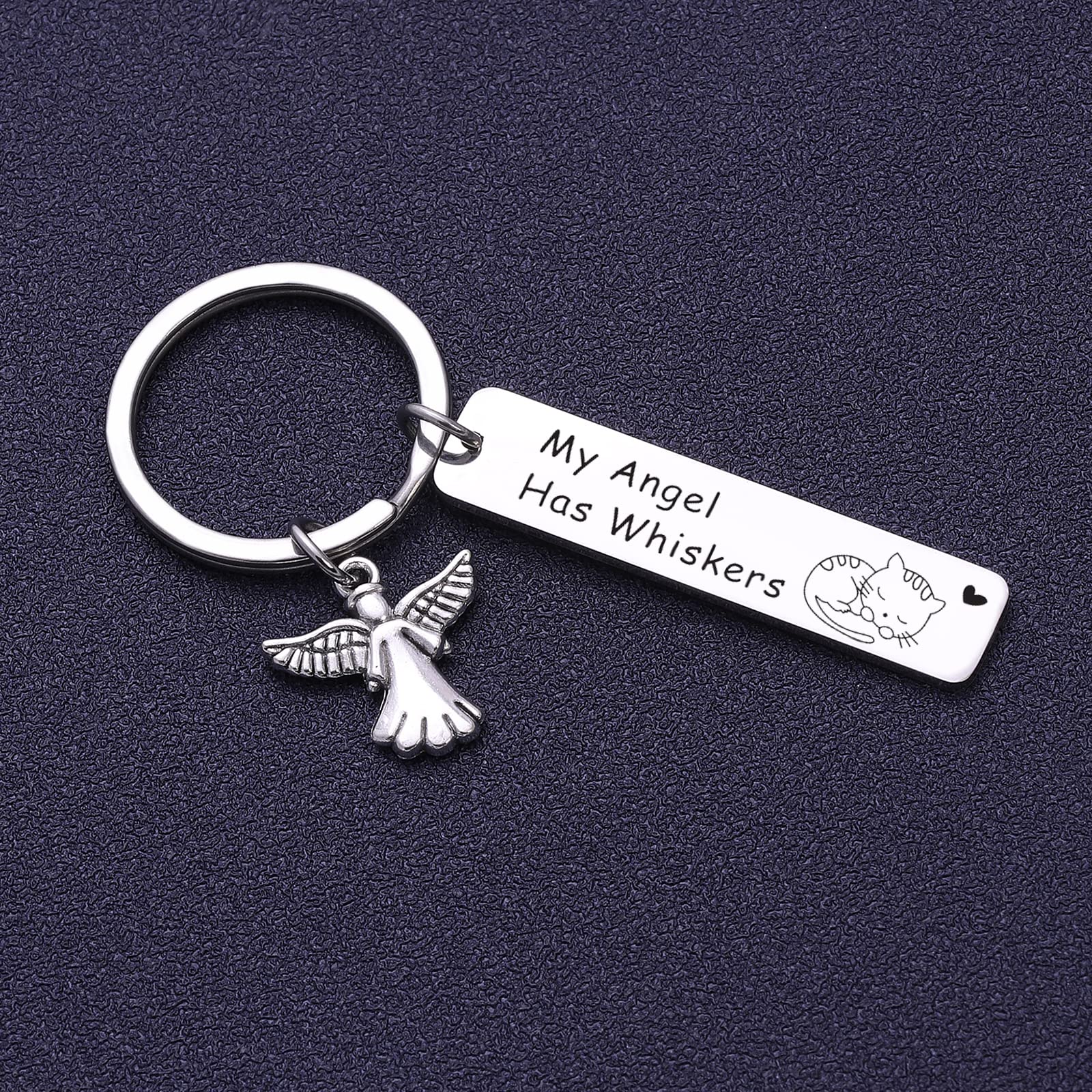 RSZOTW Cat Memorial Keychain - In Memory of Cat Jewelry, Sympathy Gift for Loss of Pet, Remembrance Keepsake for Cat Lovers | Perfect for Pet Memorials, Condolence Gifts & Healing After Losing a Feline Friend