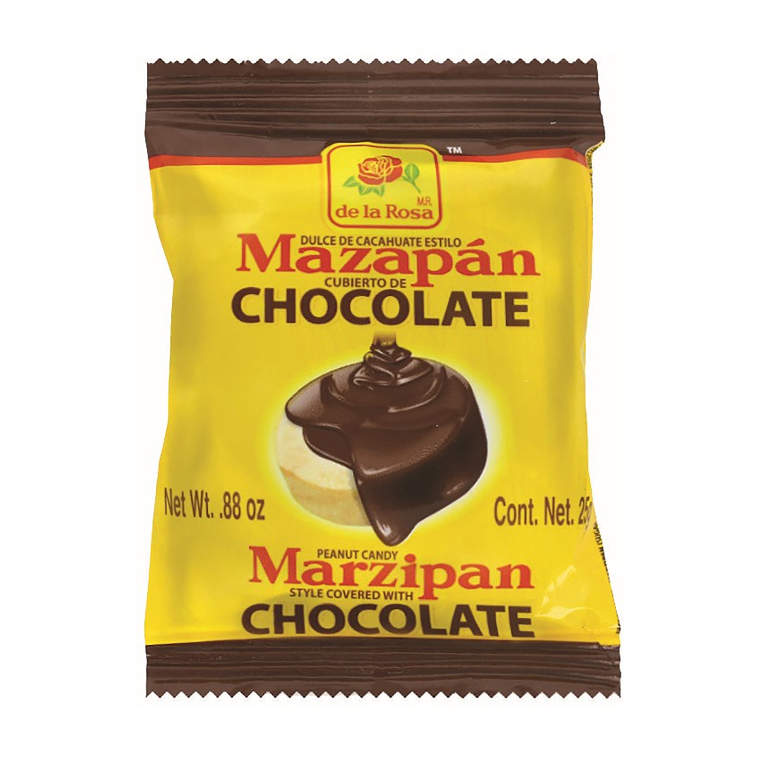 De La Rosa Chocolate Covered Mazapan Peanut Candy | 16 Count Box | Mexican Treat for Parties, Gifts & Desserts