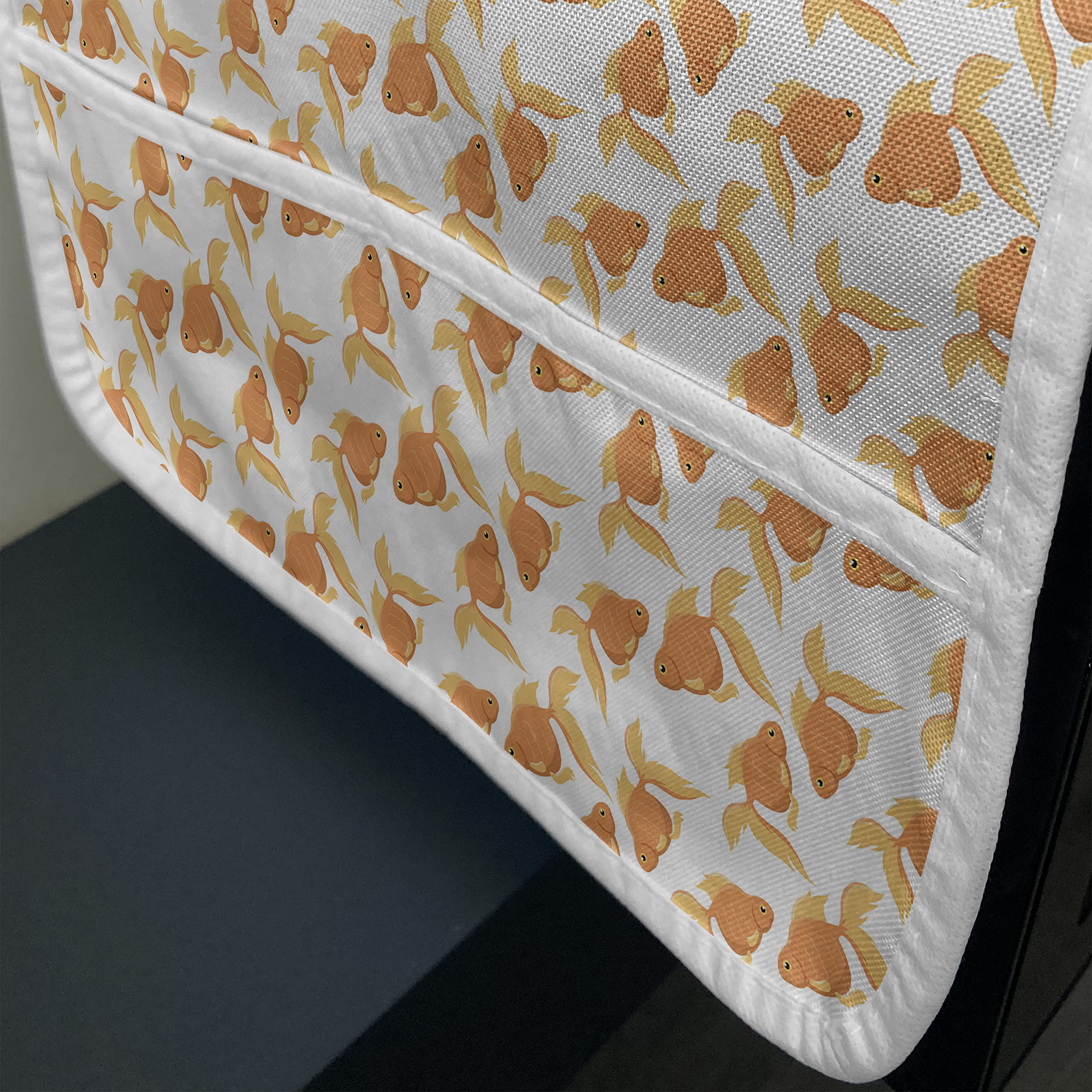 Ambesonne Goldfish Microwave Cover - Water Resistant Kitchen Organizer with Pockets, 36