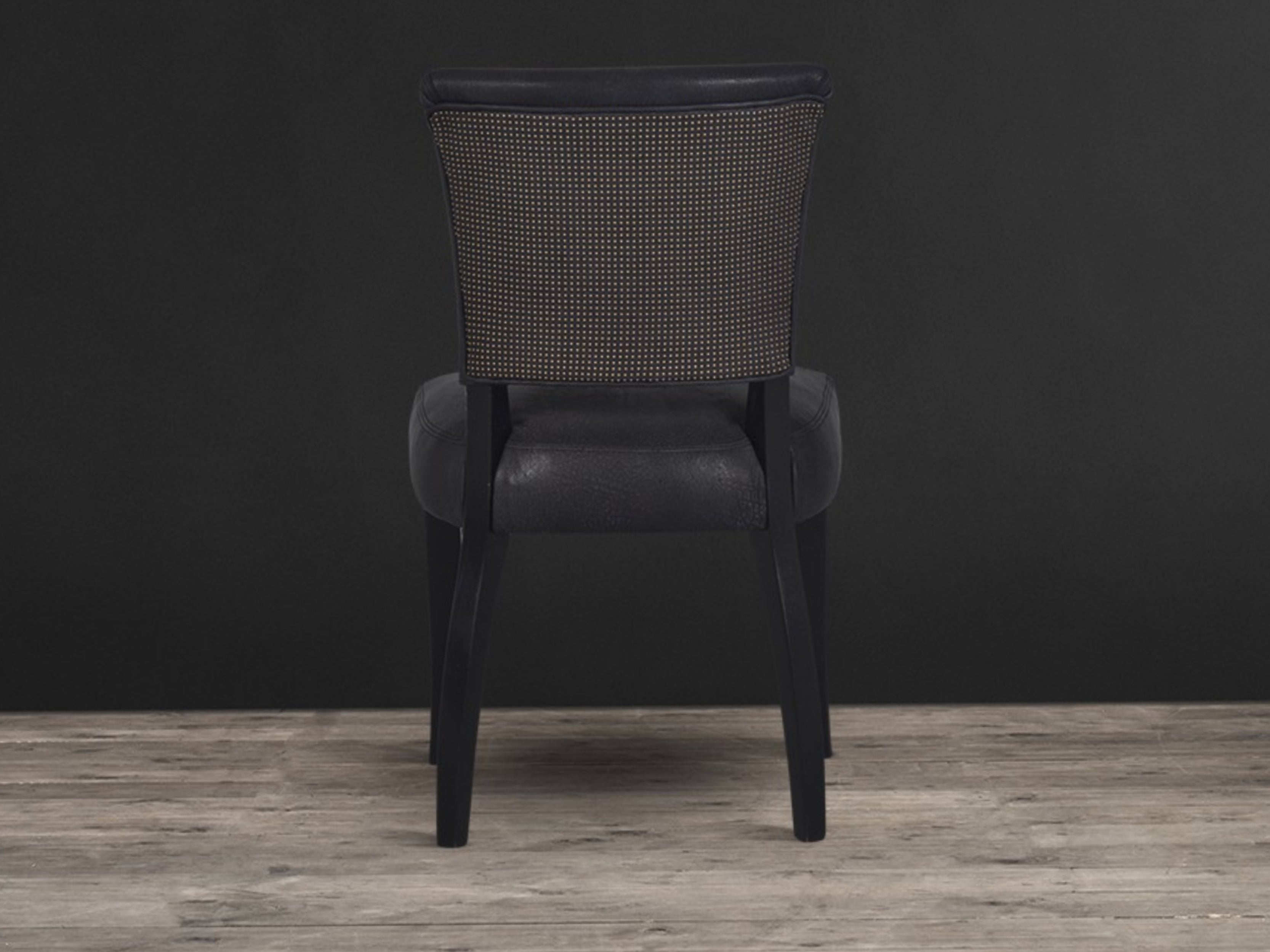 Modern Mimi Stud Dining Chair - Upholstered Fabric Seat with Metal Legs for Kitchen, Dining Room, Breakfast Nook & Small Space Decor