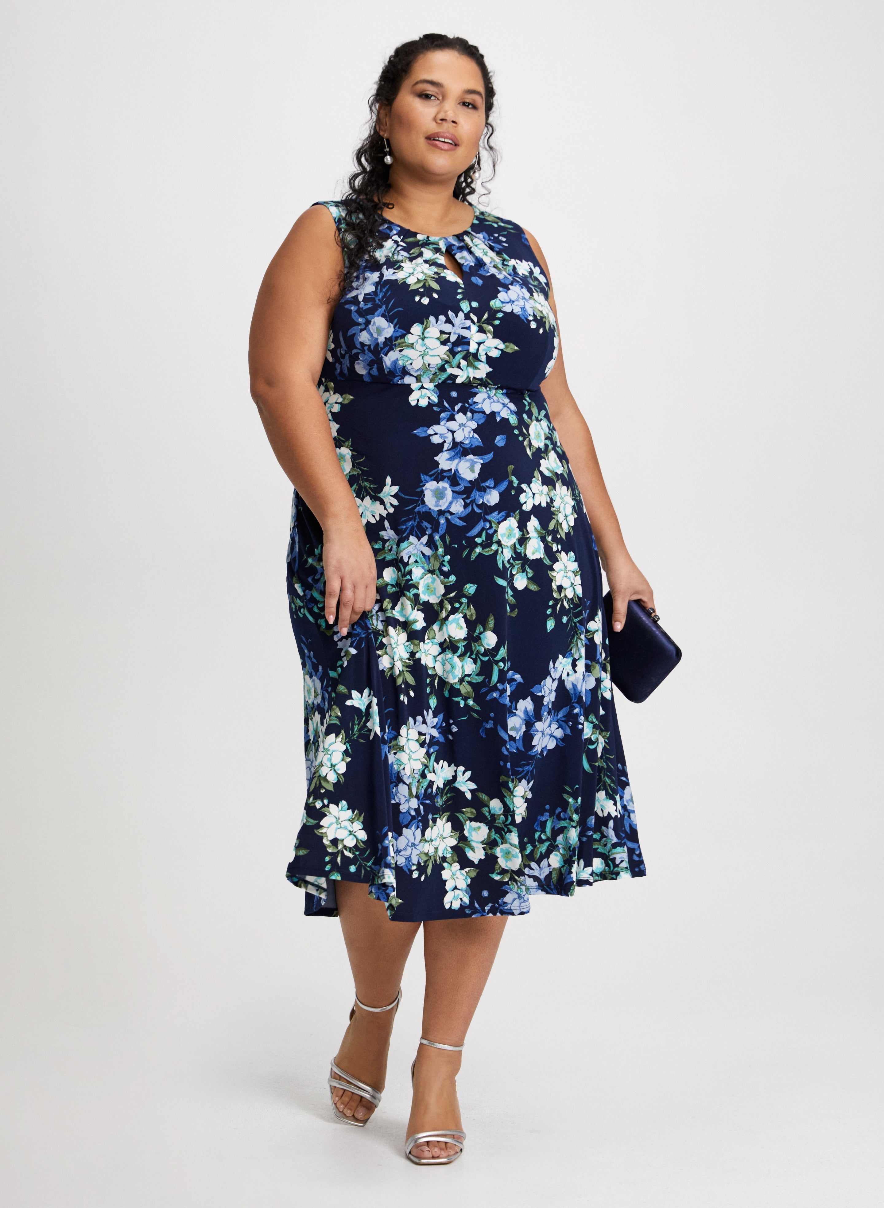 Elegant Floral Print Empire Waist Summer Dress for Women - Perfect for Garden Parties, Weddings & Beach Vacations