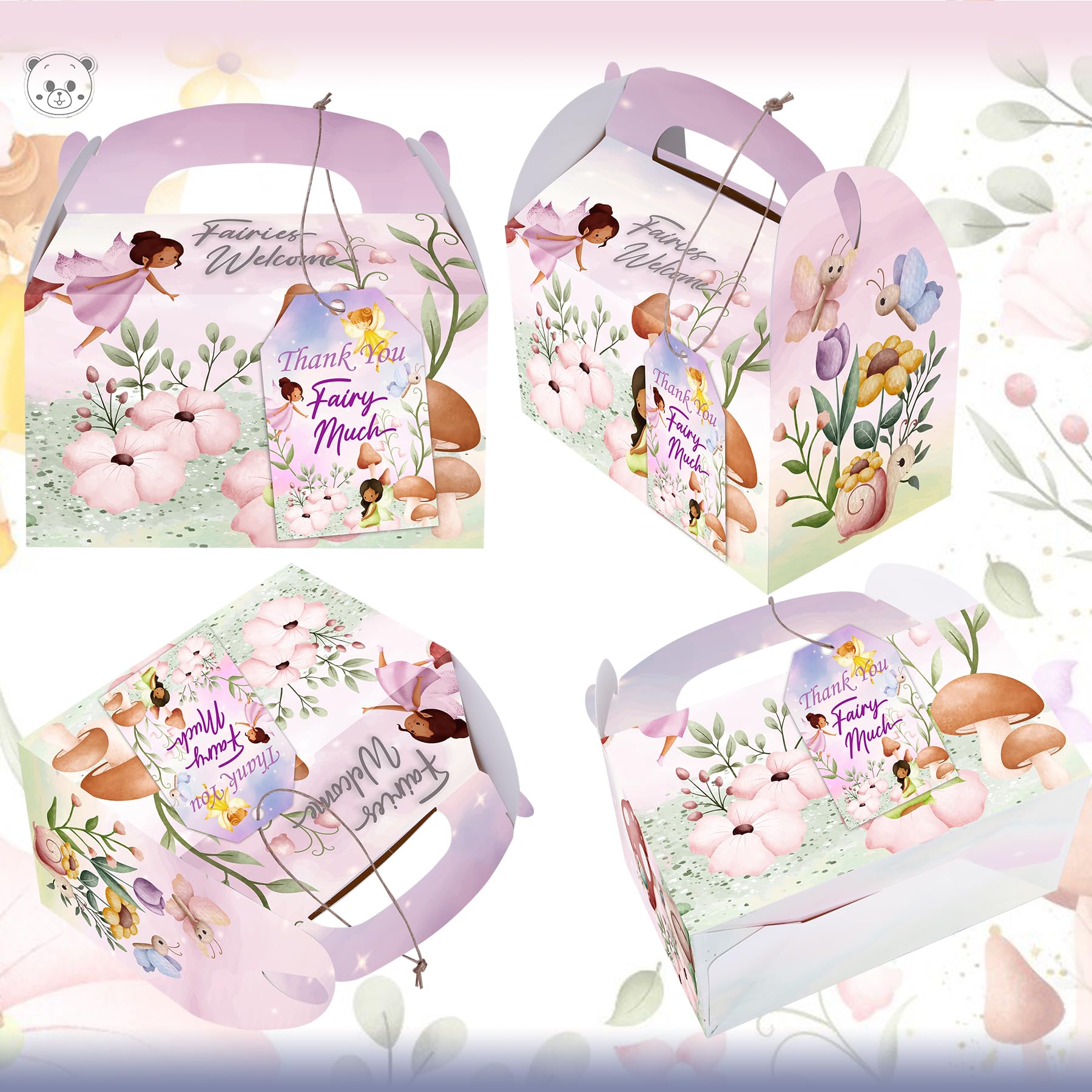Fairy Tale Party Favor Boxes 12 Pcs - Kids Birthday & Baby Shower Supplies for Gift Giving