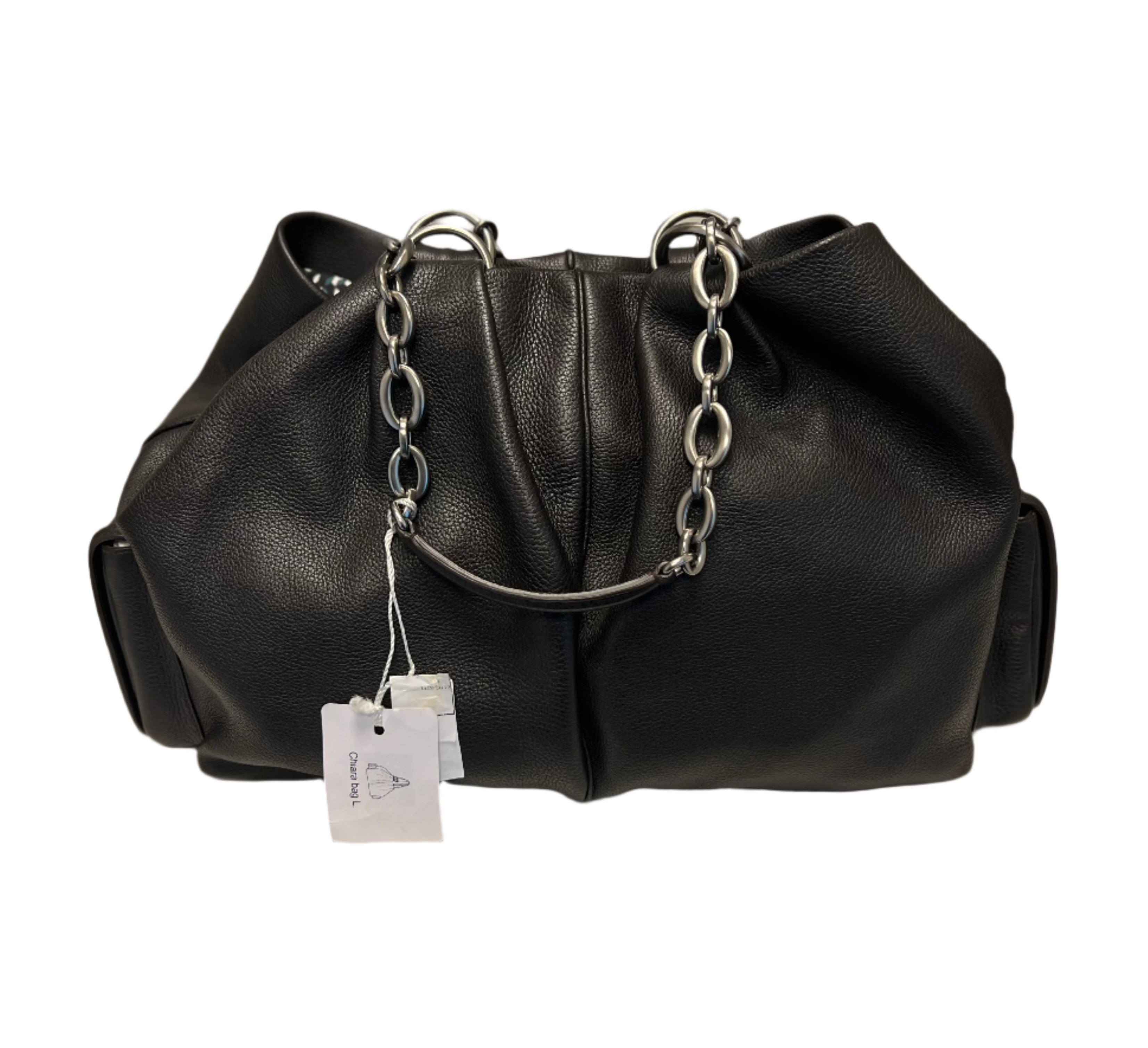 Bvlgari Chiara Collection Black Leather Handbag for Women - Luxury Designer Purse for Evening, Party & Special Occasions