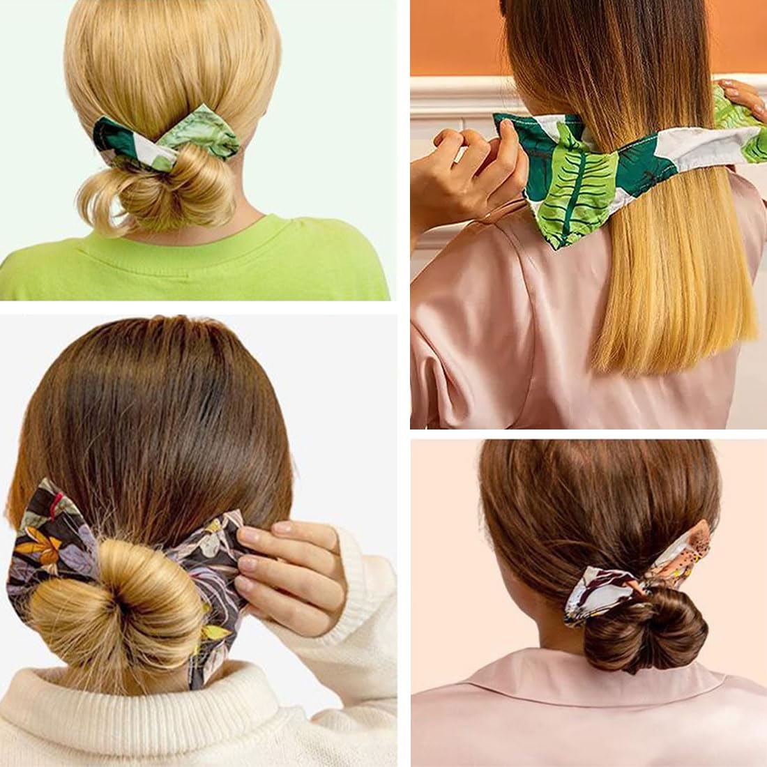 KGDUYC Magic Hair Bun Maker with Bow - 3-Piece Hair Twister & Twisted Hairpin Set for Thick or Long Hair - Perfect for Updos, Weddings & Everyday Styling