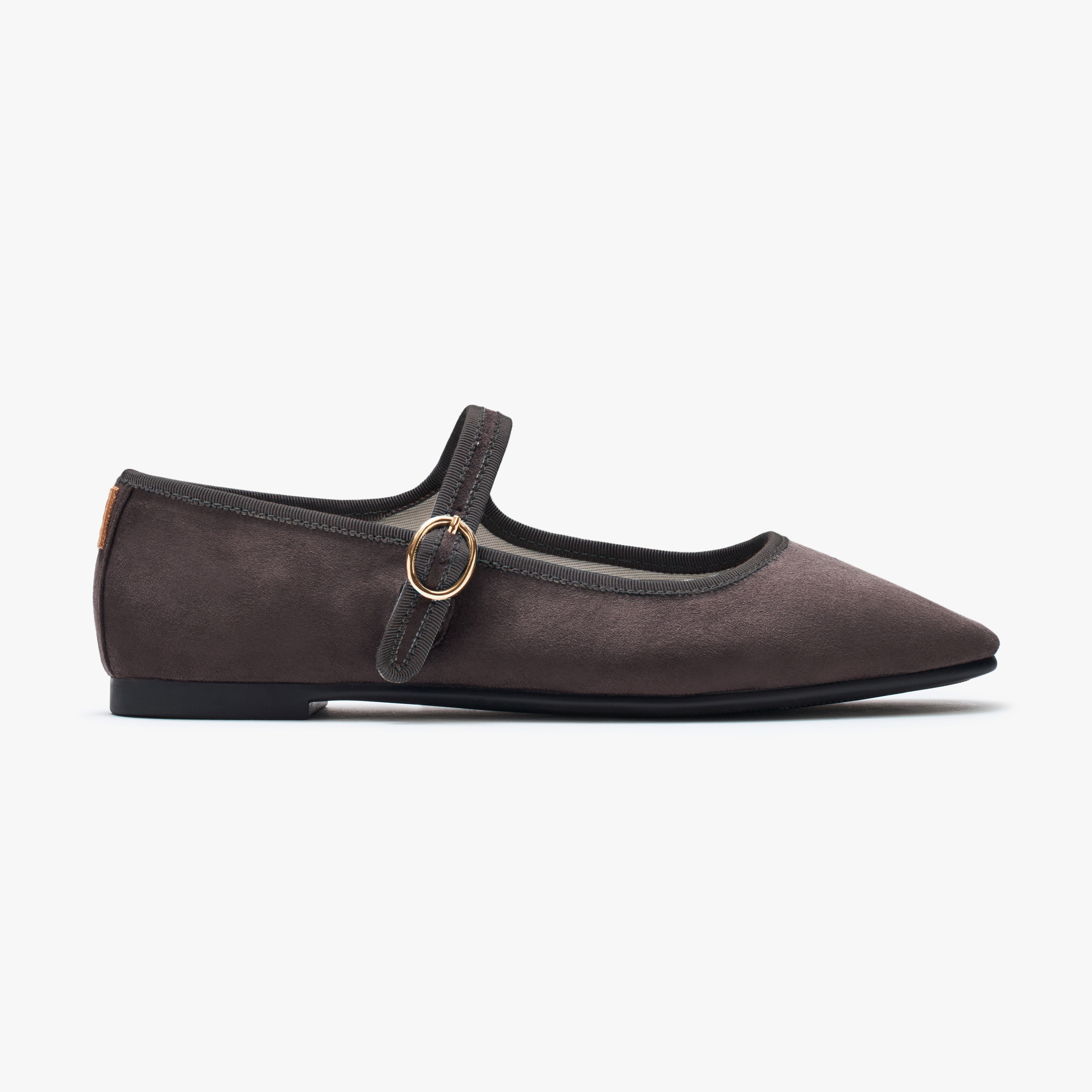 Belle Mary Jane Shoes for Women - Classic Coal Black Comfortable Flats with Buckle Strap - Perfect for Work, Office, and Casual Outfits
