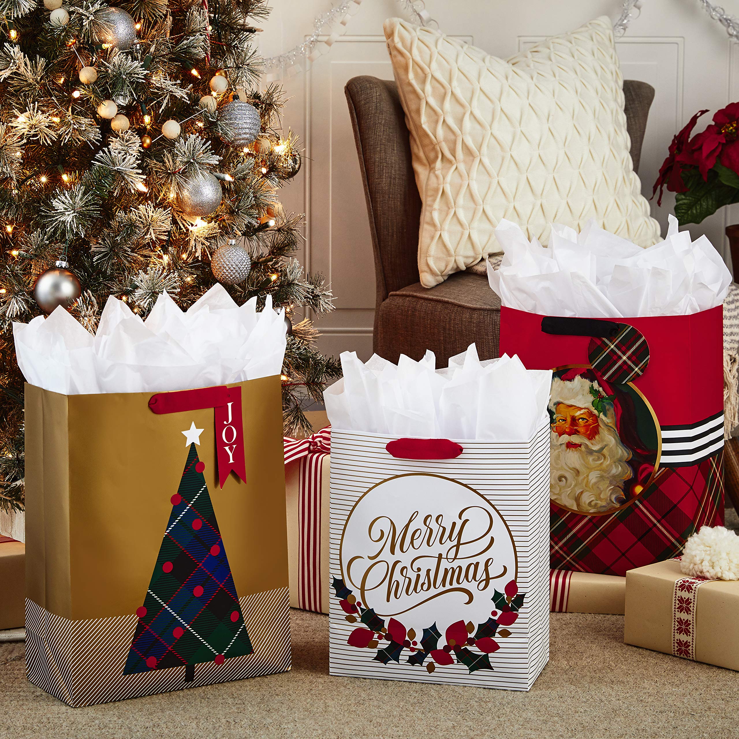 Hallmark Christmas Gift Bags Set - 3 Pack (1 Large 13