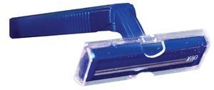 RAZ2 Twin Blade Razor - Premium Stainless Steel Shaving Razor with Clear Removable Safety Cap & Navy Blue Handle (1000 Pack) - Ideal for Barbershops, Salons, Hotels, and Personal Grooming