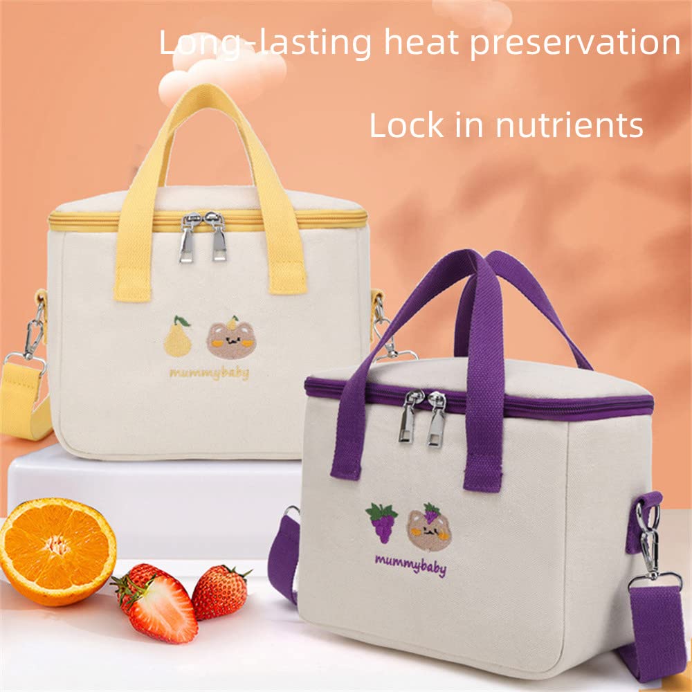 Stylish High Capacity Waterproof Lunch Box - Leakproof Insulated Lunch Bag for Work, School & Picnics | Cute Aesthetic Design for Women & Kids