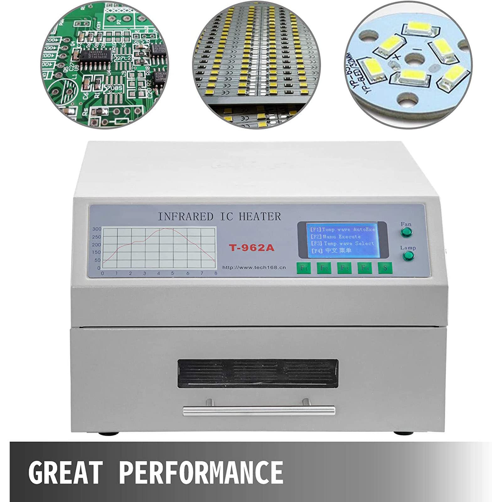 Professional 800W Infrared Reflow Heater IC Soldering Machine with 180 x 235mm Work Area - Automatic IR Heating for PCB Repair & Electronics Assembly (Ideal for DIY Projects, Phone/Laptop Repairs)