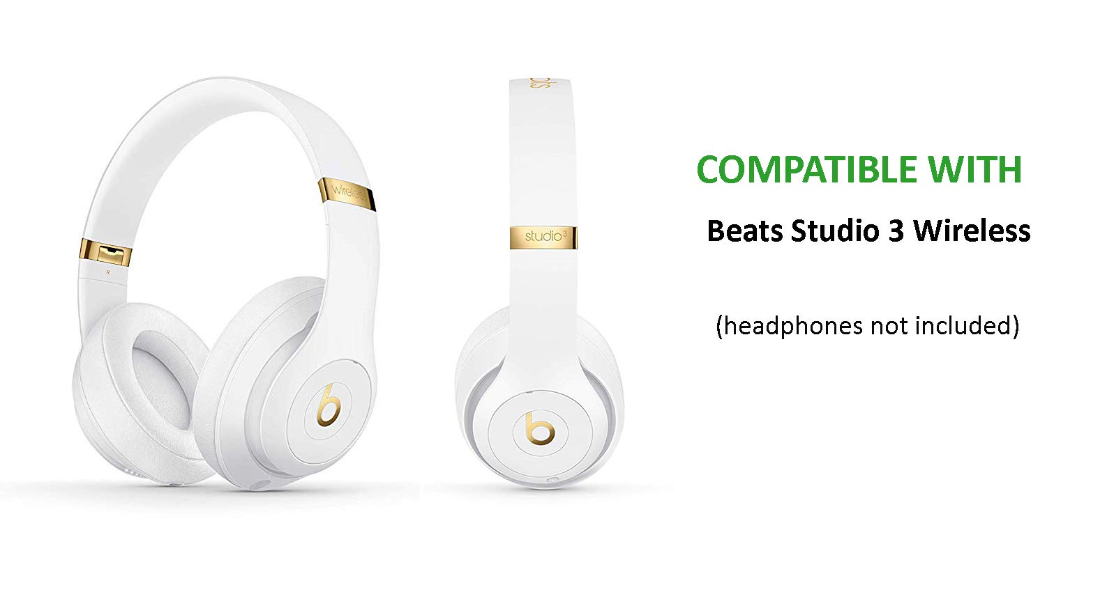 Original Beats Studio 3 Wireless Headphones Replacement Headband Cushion - Comfortable Ear Pad Cover for Studio3 (White) - Perfect for Headphone Repair & DIY Replacement