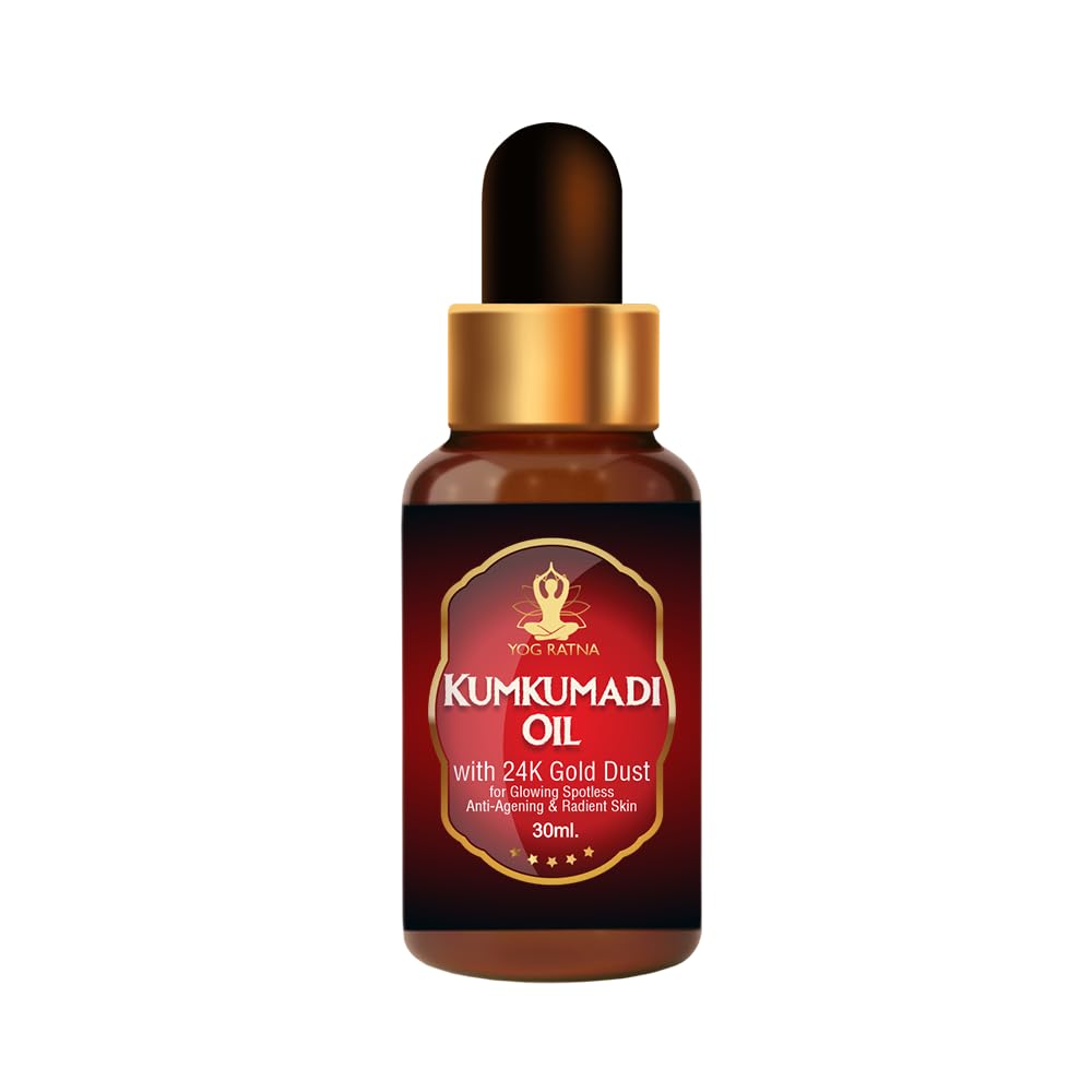 Kumkumadi Essential Oil for Skin Lightening & Dark Circle Removal - Brightens Dark Spots, Evens Skin Tone, Promotes Glowing Complexion - 30ml | Perfect for Nighttime Skincare Routine & Anti-Aging Treatment
