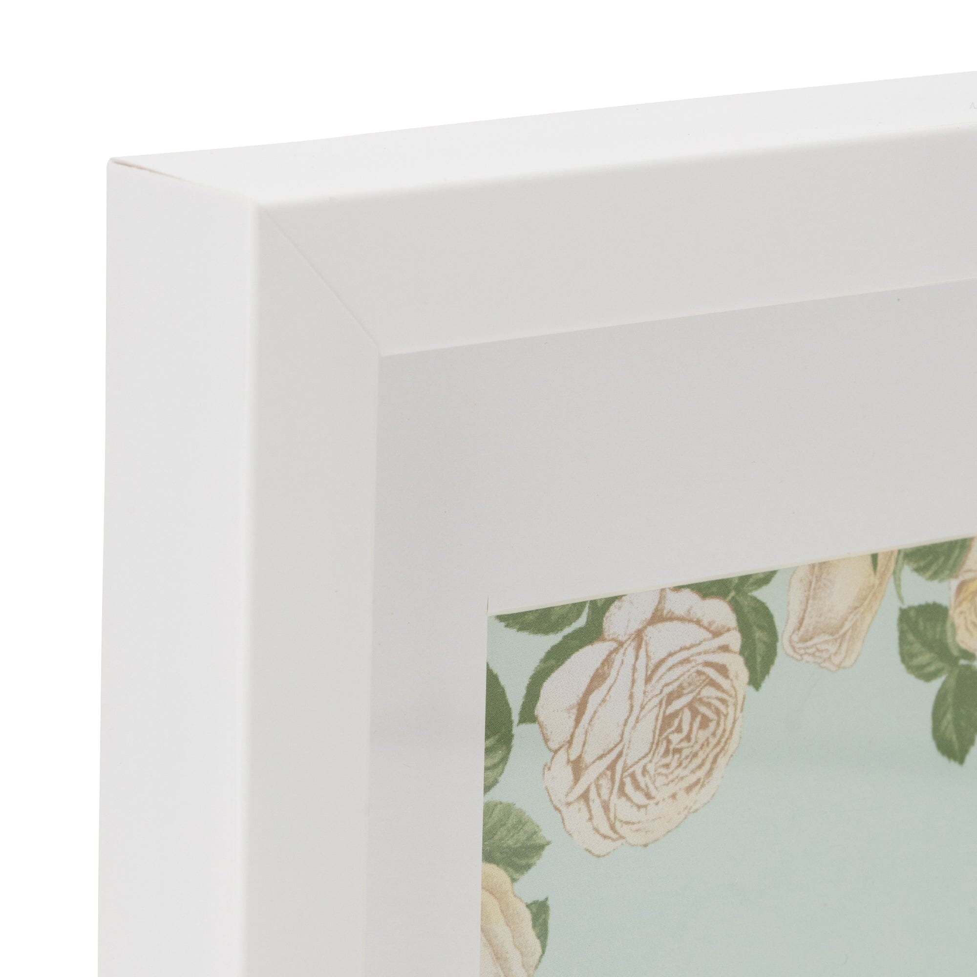 White Floral Photo Frame with Built-in Clock - Perfect for Home Decor, Wall Art, and Gift Giving