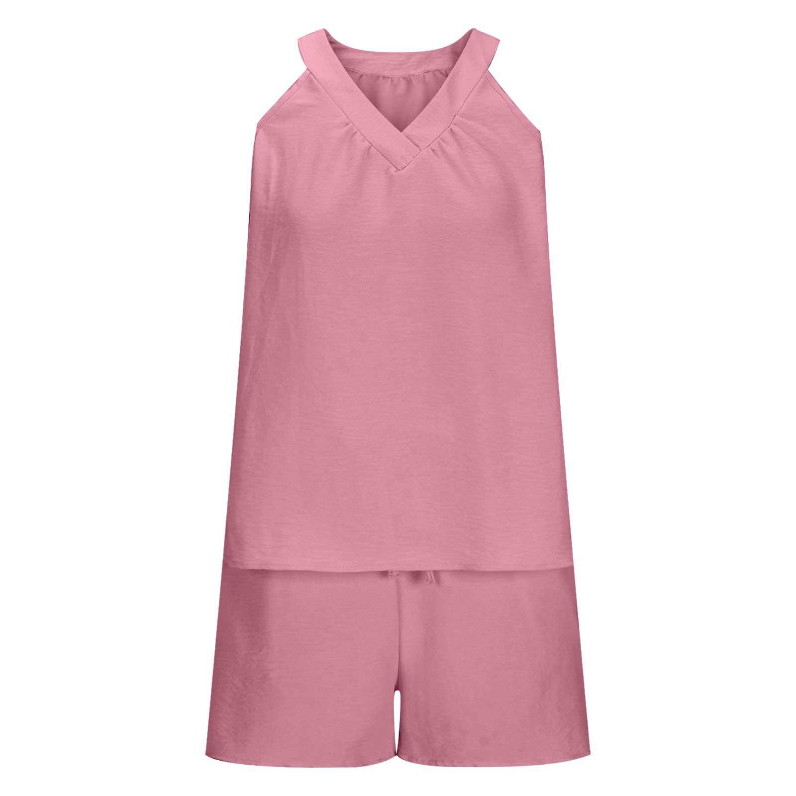 Women's 2-Piece Shorts Set - Soft Lounge Cami & PJ Shorts with Pockets | Summer Sleepwear, Cute Outfits for Home, Vacation & Relaxation