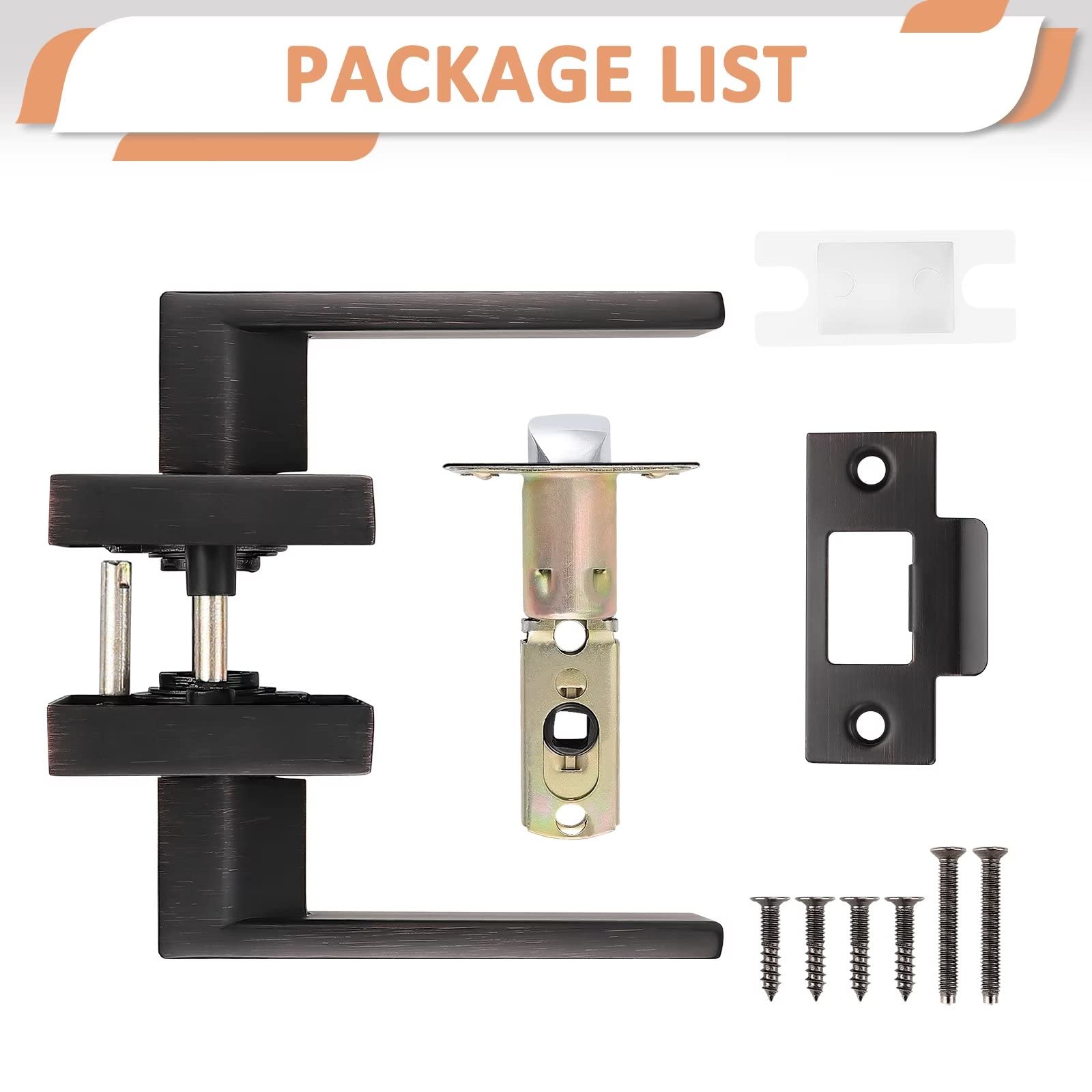 5 Pack Oil Rubbed Bronze Passage Door Knobs Set - Non-Locking Interior Door Lever Handles for Hallway, Closet & Bedroom Doors | Keyless Entry, Smooth Operation & Easy Installation | Perfect for Home, Office & Commercial Spaces