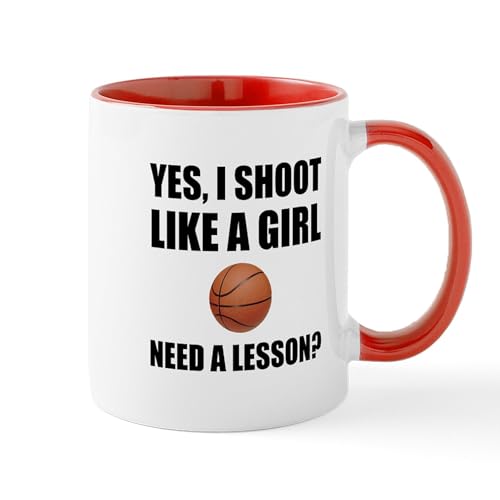 White/Red Inside - Like A Girl Basketball Mugs
