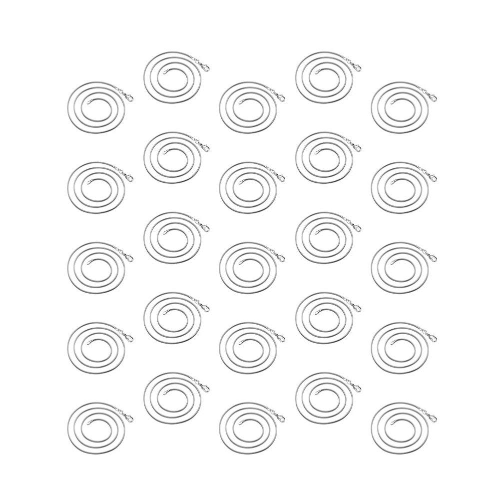 Milisten 25-Pack Silver Plated Snake Chain Necklaces 16 Inch with Lobster Clasp - Perfect for Jewelry Making, Pendant DIY, Gift Packaging & Fashion Layering