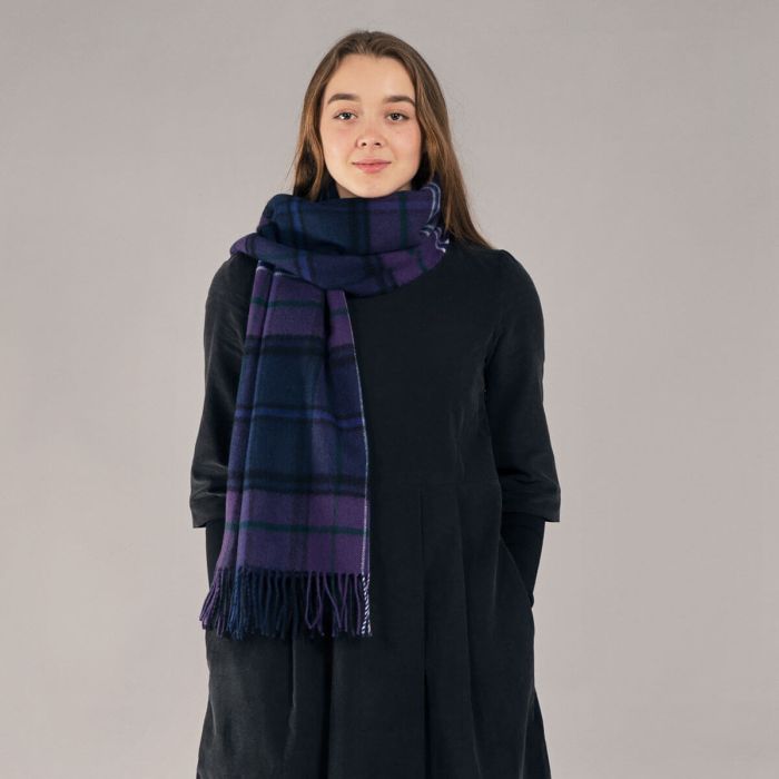 Bobbie Scotland Forever Modern Tartan Lambswool Stole - Premium Soft Wool Scarf for Women & Men - Perfect for Winter, Fall Fashion & Formal Occasions