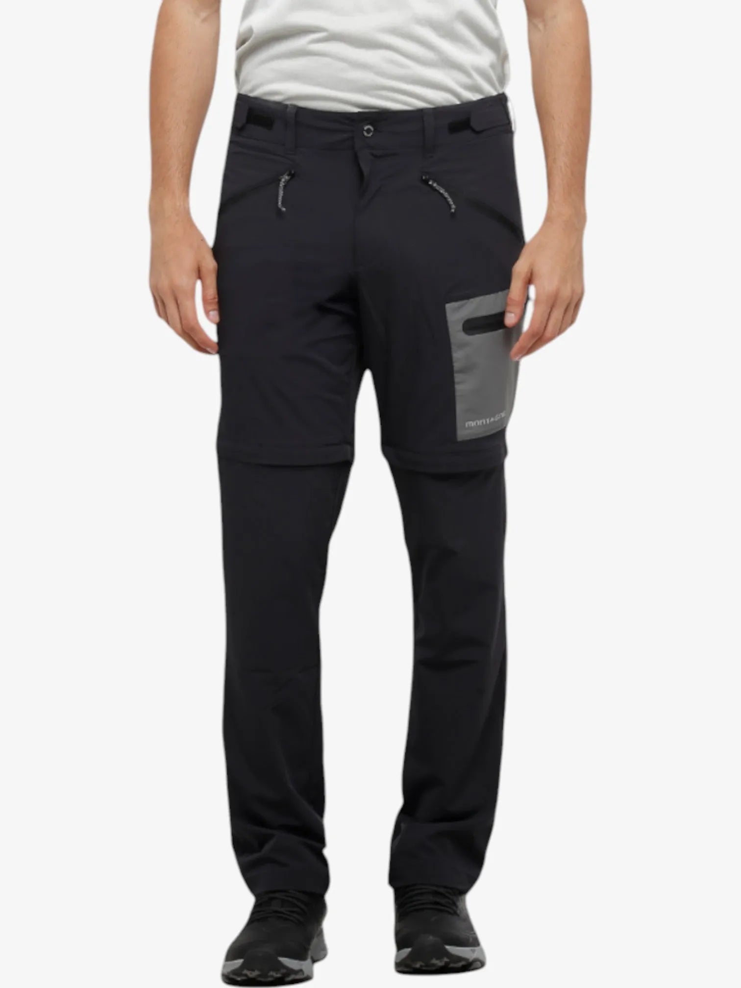 Men's Convertible Hiking Pants - Rex Trekking Detachable Outdoor Pants for Camping & Travel - Lightweight Quick-Dry Water-Resistant Black Hiking Trousers