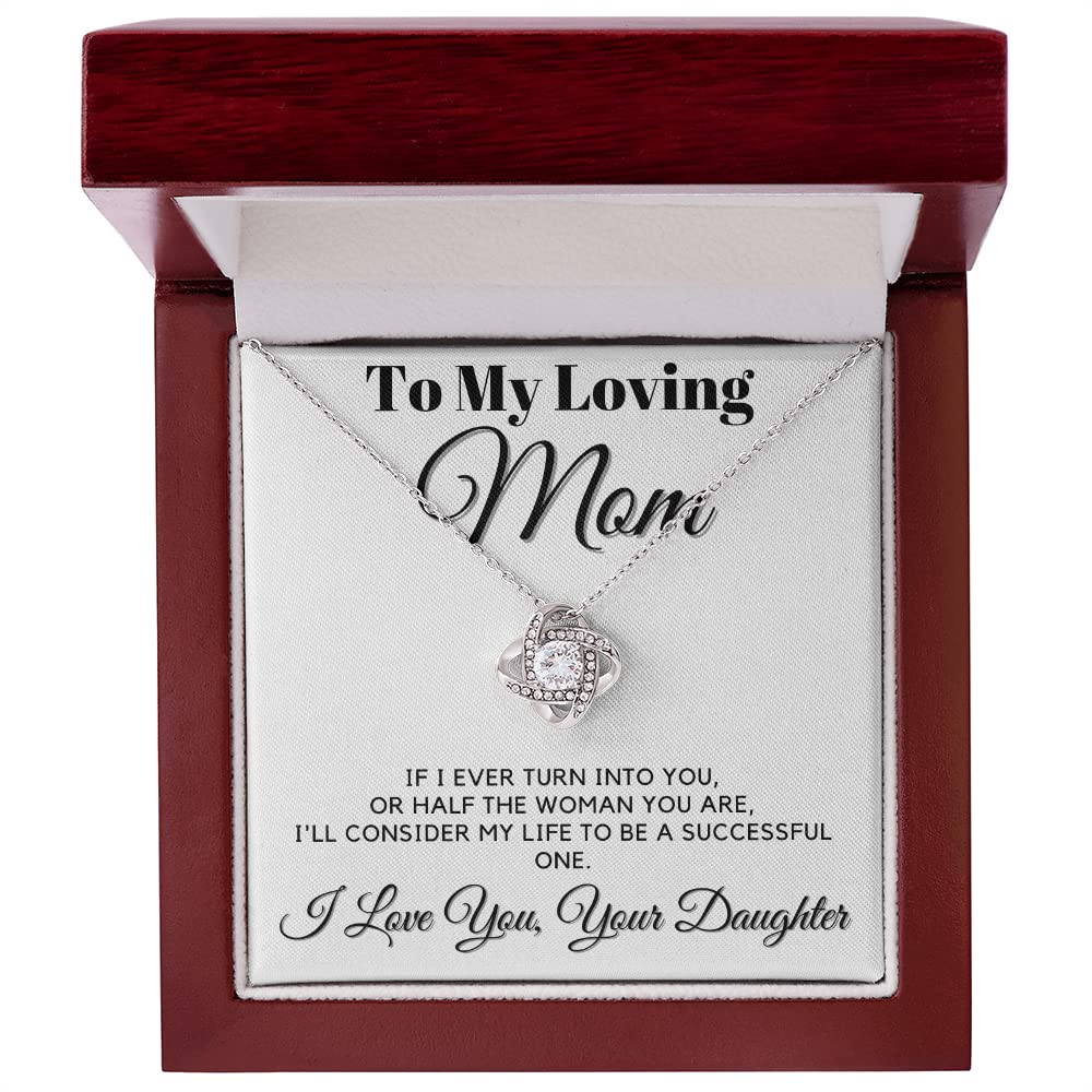 Love Knot Necklace for Mom - Elegant Mother's Day & Birthday Gift for Women, Personalized Mama Jewelry from Daughter, Best Mom and Daughter Necklace | Perfect for Anniversaries, Christmas & Special Occasions