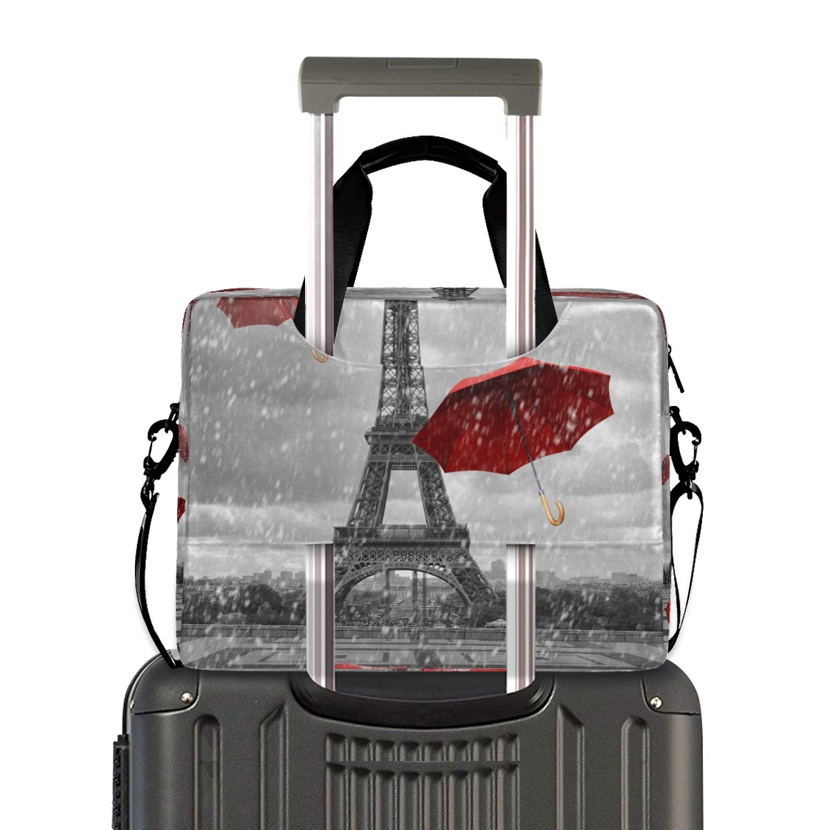Paris Eiffel Tower Themed Laptop Bag for 13 14 15.6 Inch MacBook & Tablet - Waterproof Shoulder Briefcase with Padded Sleeve - Perfect for Work, Travel & Business Meetings