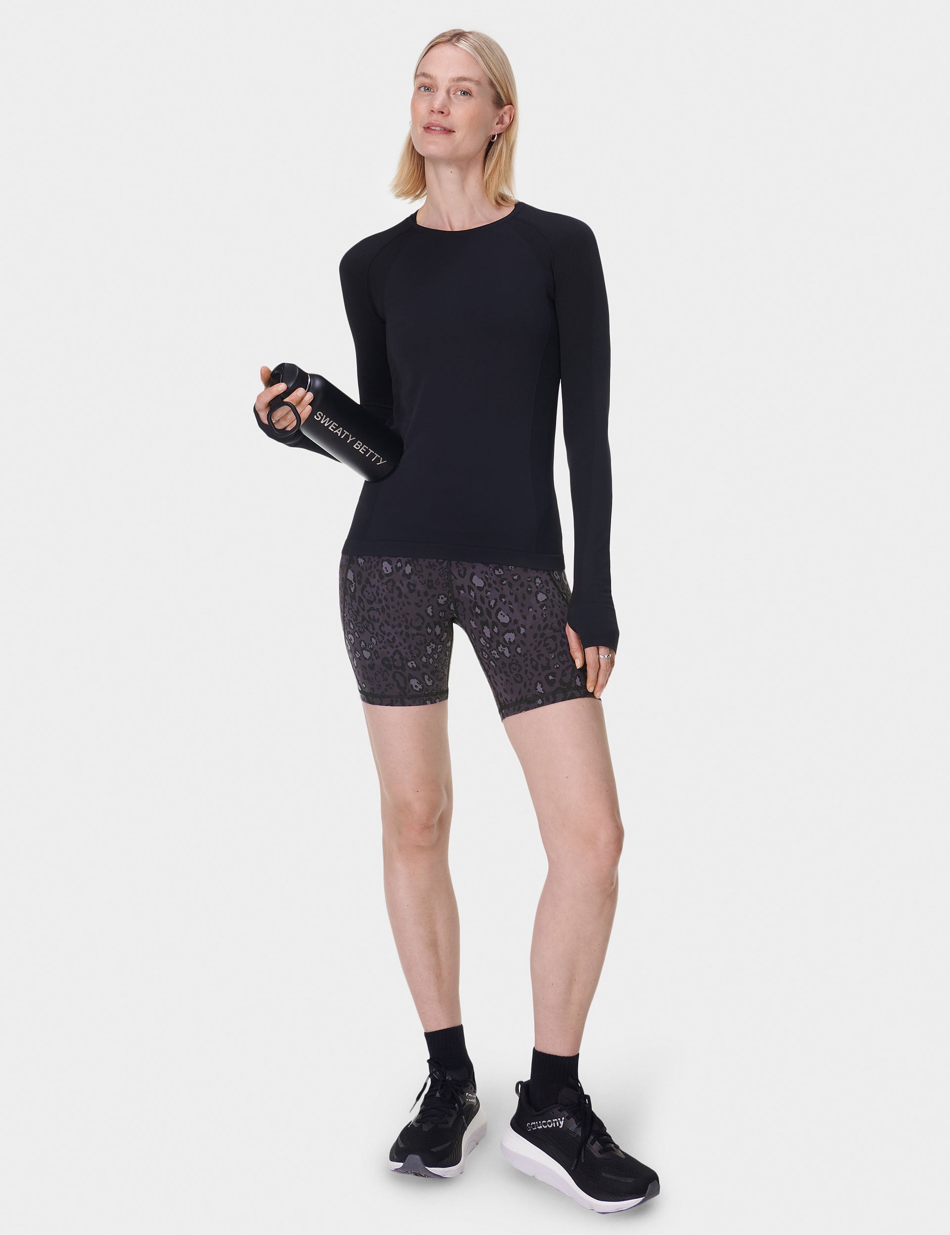 Power 6 Cycling Shorts - Black Luxe Leopard Print Bike Shorts for Women | High Waist Breathable Workout Shorts | Perfect for Cycling, Gym & Outdoor Activities