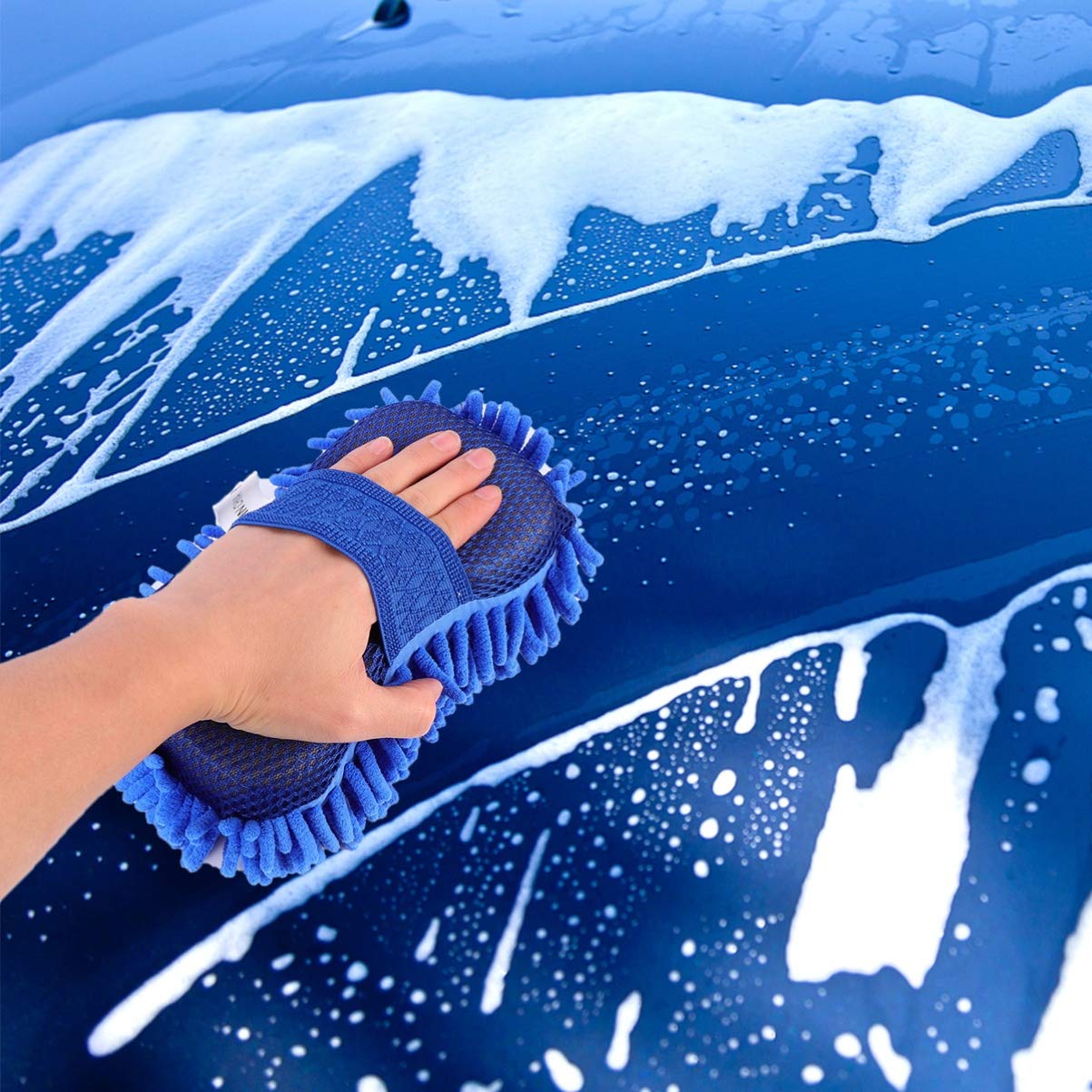 2-Pack Microfiber Car Wash Mitts - Ultra Soft Scratch-Free Sponge Gloves for Dust-Free Auto Cleaning - Perfect for Cars, Trucks & SUVs (Great for Hand Washing & Detailing)