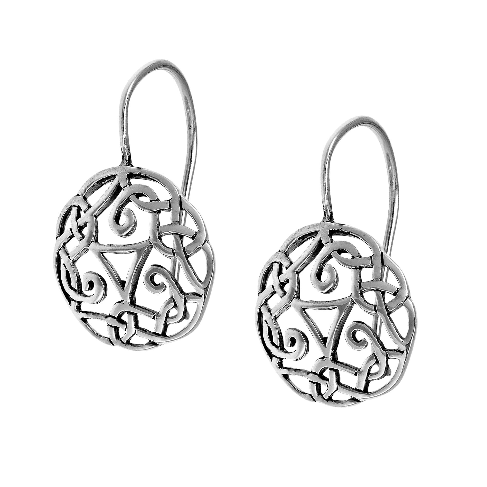 AeraVida Unity Celtic Knot 925 Sterling Silver Hook Earrings for Women - Elegant Vintage Dangle Earrings with Celtic Knot Design, Perfect Gift for Mother’s Day, Anniversary, Wedding & Special Occasions