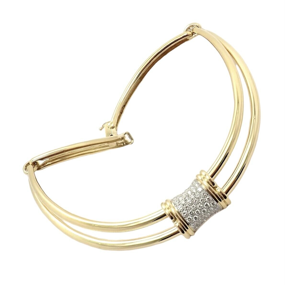 Authentic Tiffany & Co 18k Yellow Gold 2 Carat Diamond Collar Necklace 15
