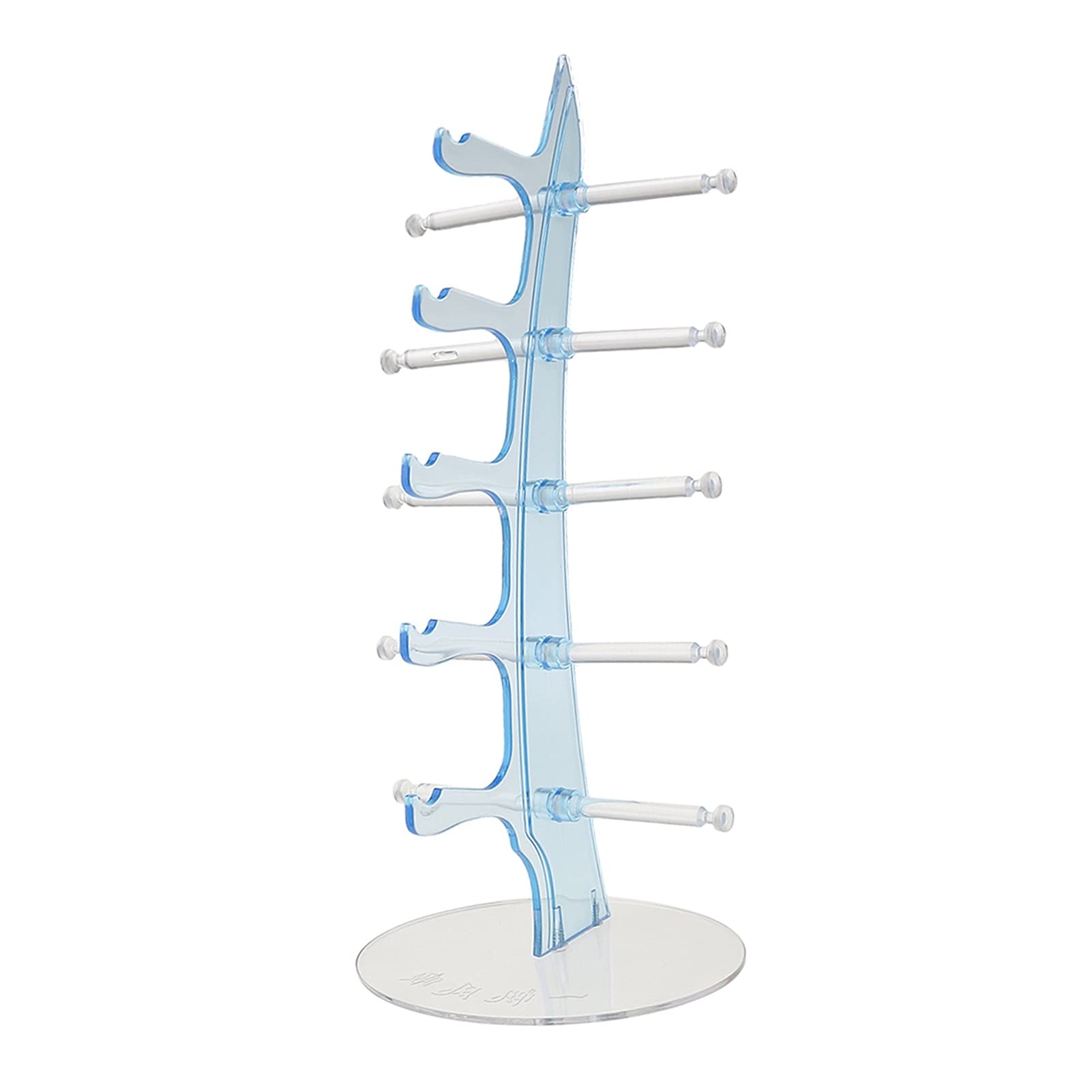 YIXIN2013SHOP 5 Pair Acrylic Glasses Display Stand - Eyeglasses & Sunglasses Holder Rack Shelf for Retail Store, Optical Shop, and Home Organization (Blue)