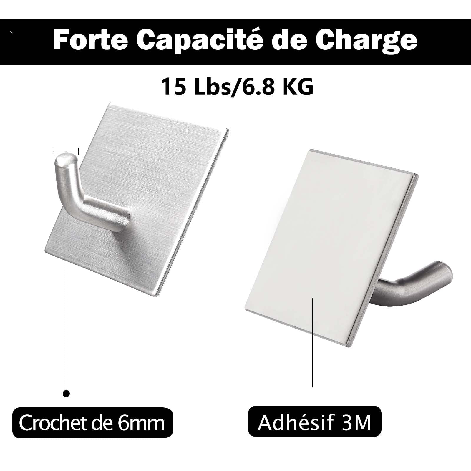 FOMANSH Self-Adhesive Hooks Heavy Duty - No Drill Stainless Steel Wall Hooks for Bathroom, Kitchen, Office - Rustproof Adhesive Hangers for Towels, Keys, Coats, Hats - Perfect for Home Organization & Space Saving (4 Pack)