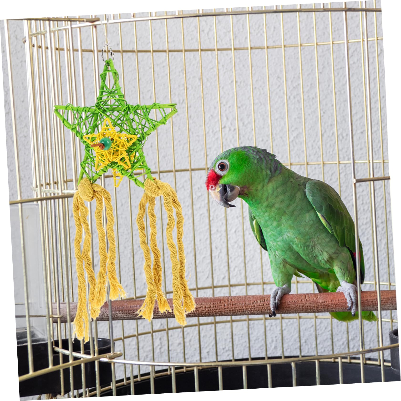 3pcs Parrot Chew Toys - Natural Wooden Skewers, Foraging Paper & Rattan Ball - Bird Molar & Shredder Toys for Parakeets, Cockatiels, Lovebirds - Perfect for Cage Hanging & Mental Stimulation