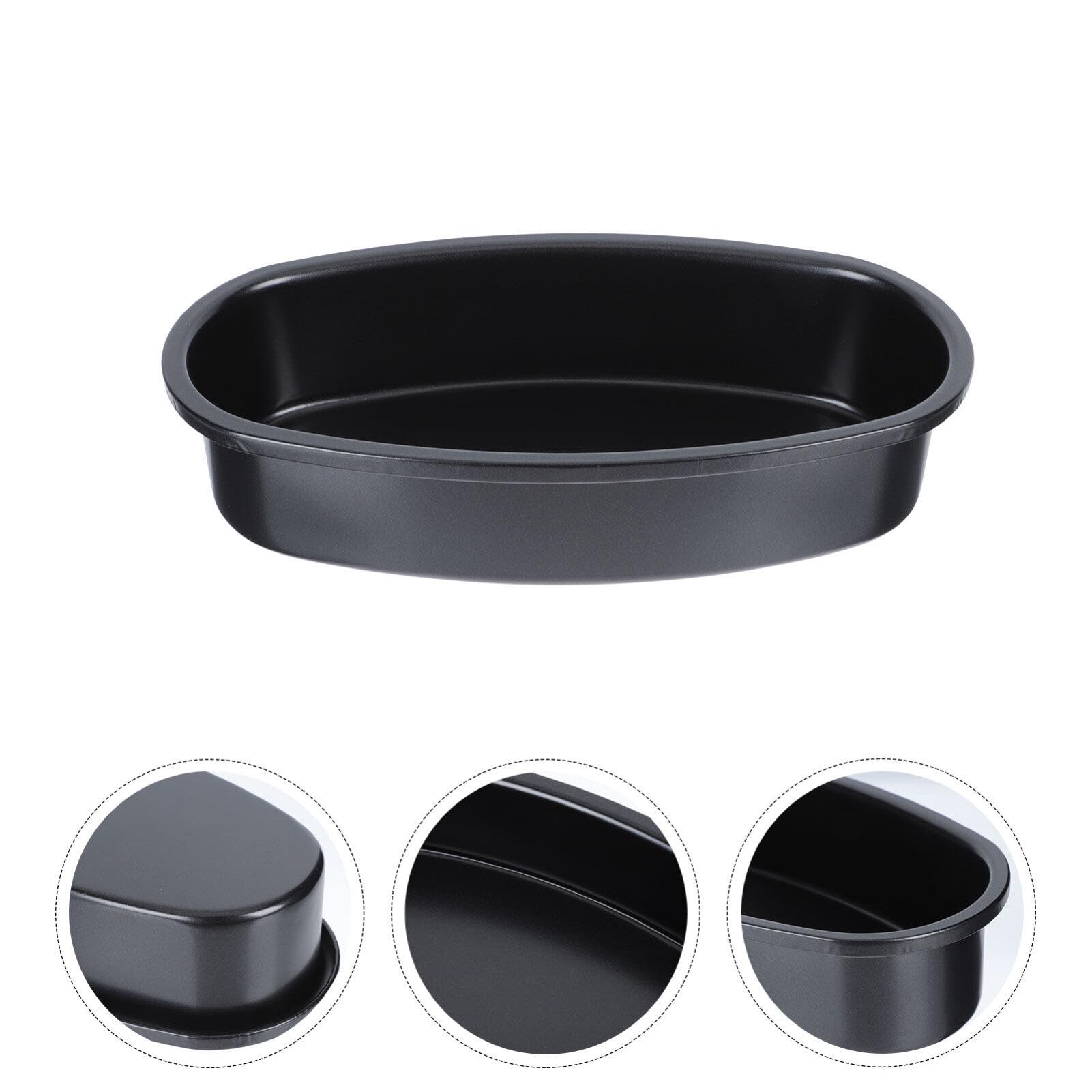 Nonstick Oval Bread Loaf Pan - Carbon Steel Baking Pan for Cheesecake, Cake & Bread - YARDWE Metal Bakeware Mold (Black) - Perfect for Home Baking, Holiday Desserts & Gift Giving
