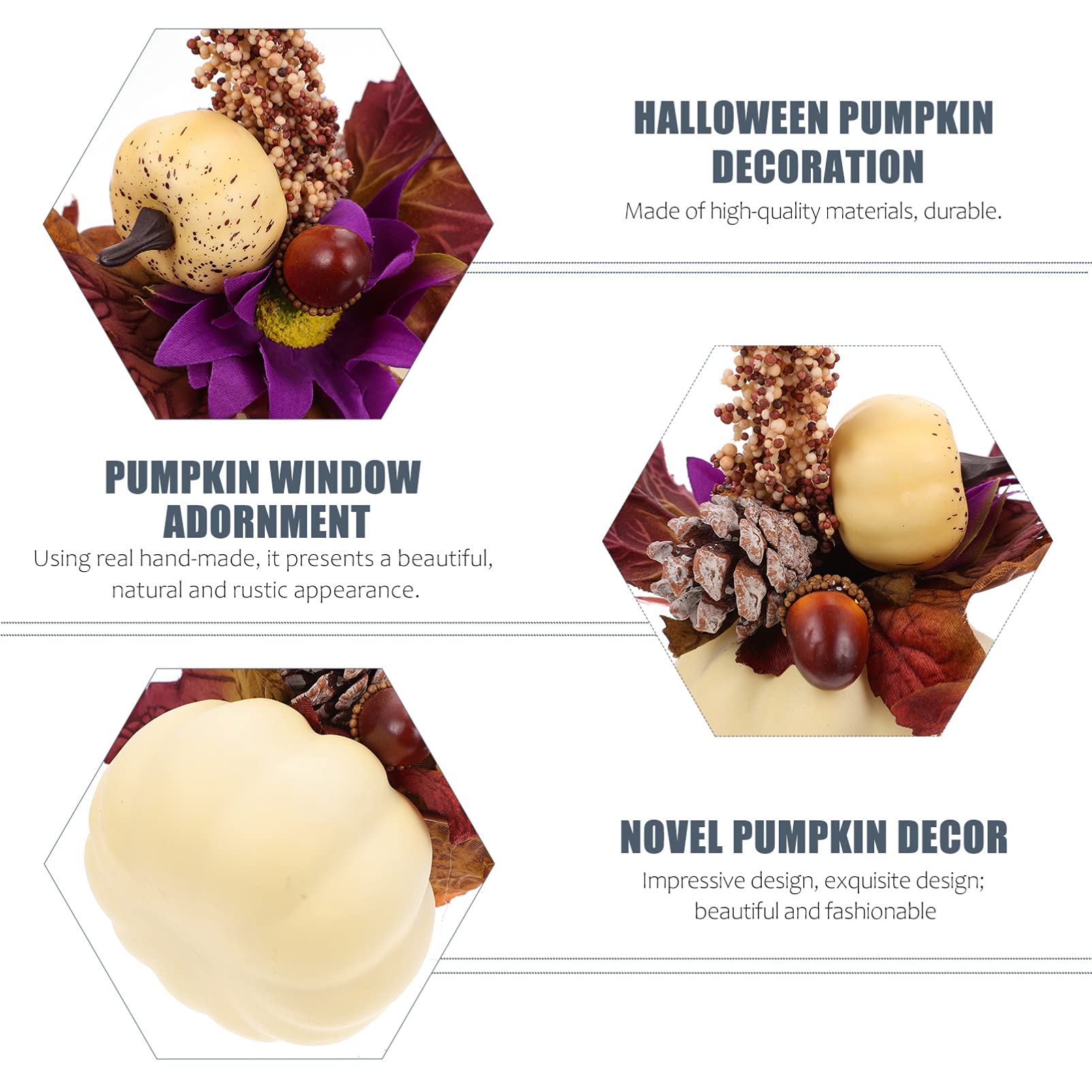 NUOBESTY White Halloween Pumpkin Ornament - Pine Cone Decor for Windows, Festive Home & Landscape Decoration - Perfect for Fall Tablescapes, Thanksgiving Centerpieces & Seasonal Home Styling