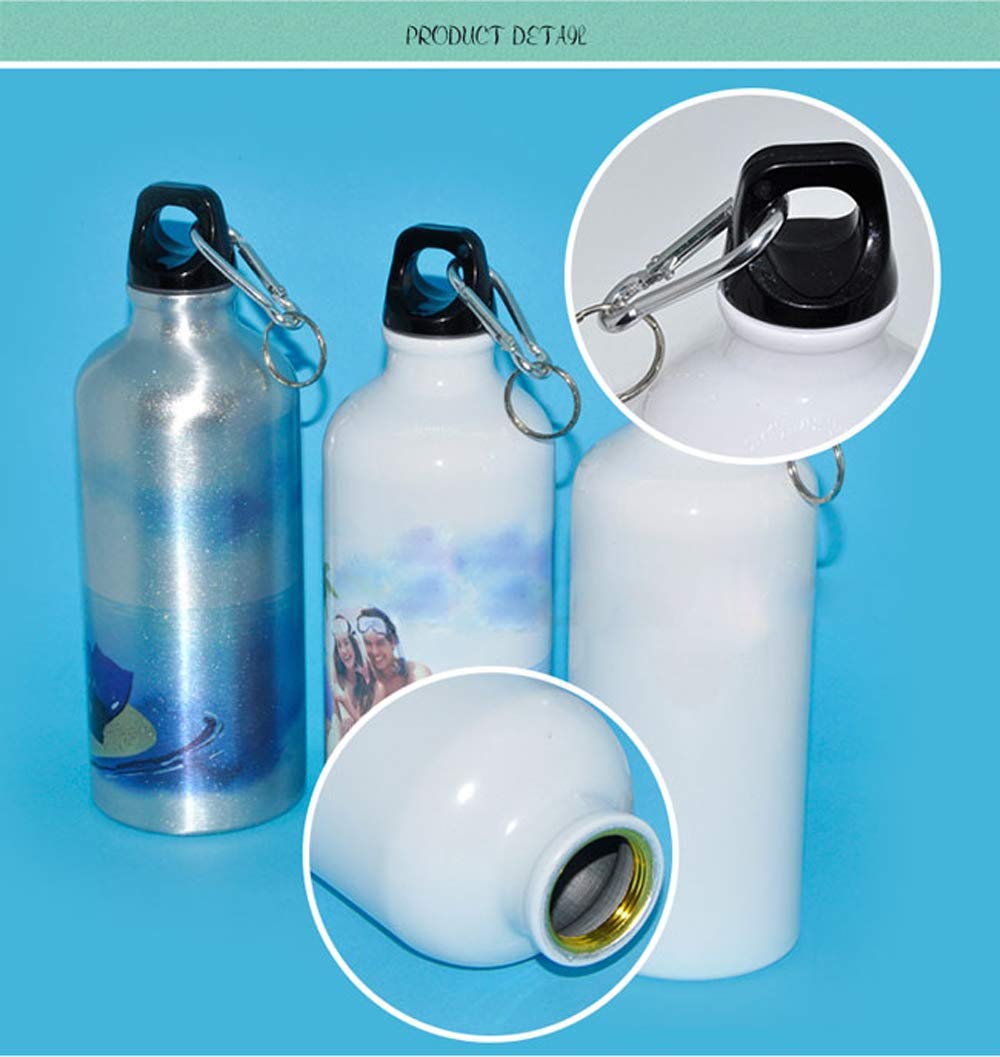 60pcs 750ml Silver Aluminum Sublimation Water Bottles - Blank Sports Drink Bottles for Custom Printing, Gym, Hiking & Outdoor Activities
