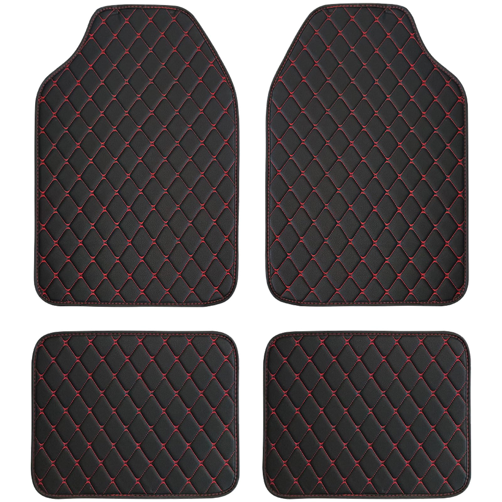 Premium All-Weather Luxury Leather Car Mats - Universal Fit for Cars, SUVs, Vans & Trucks | Waterproof & Durable Floor Mats for Year-Round Protection & Comfort | Perfect for Daily Commute, Road Trips & Family Adventures