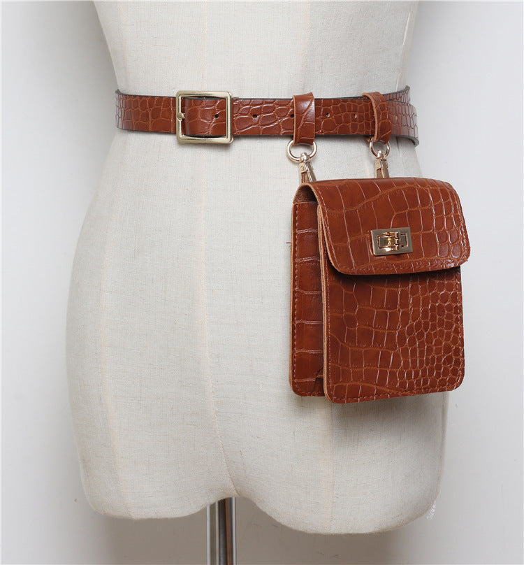 Vegan Leather Women's Belt Bag Mini Crossbody Bag - Fashionable Waist Pack for Travel, Running, and Everyday Use