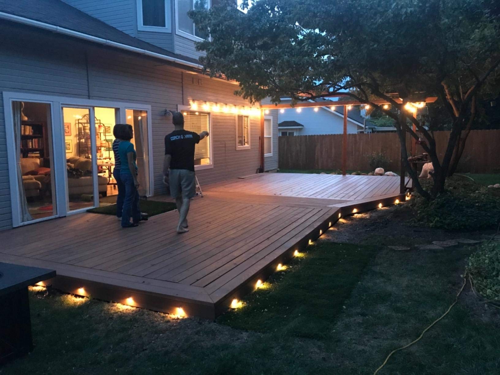 FVTLED 6-Pack Warm White LED Deck Lights Kit - Φ1.38 Inch Outdoor Garden & Yard Lighting, Recessed Pathway Step Lights for Patio, Stairs, Walkway (Black)