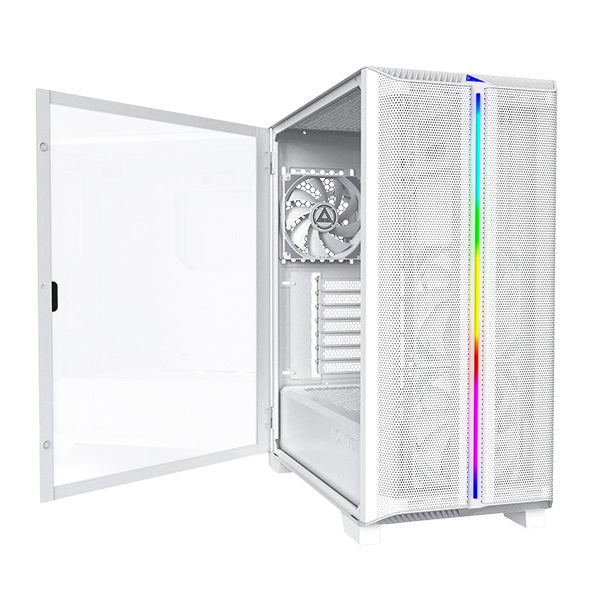 Montech Sky One Lite MESH TG ATX Mid Tower PC Case - ARGB Front Panel, 3 Pre-Installed 120mm Fans, USB Type-C Port | High Airflow Gaming Computer Case for Home & Office Builds