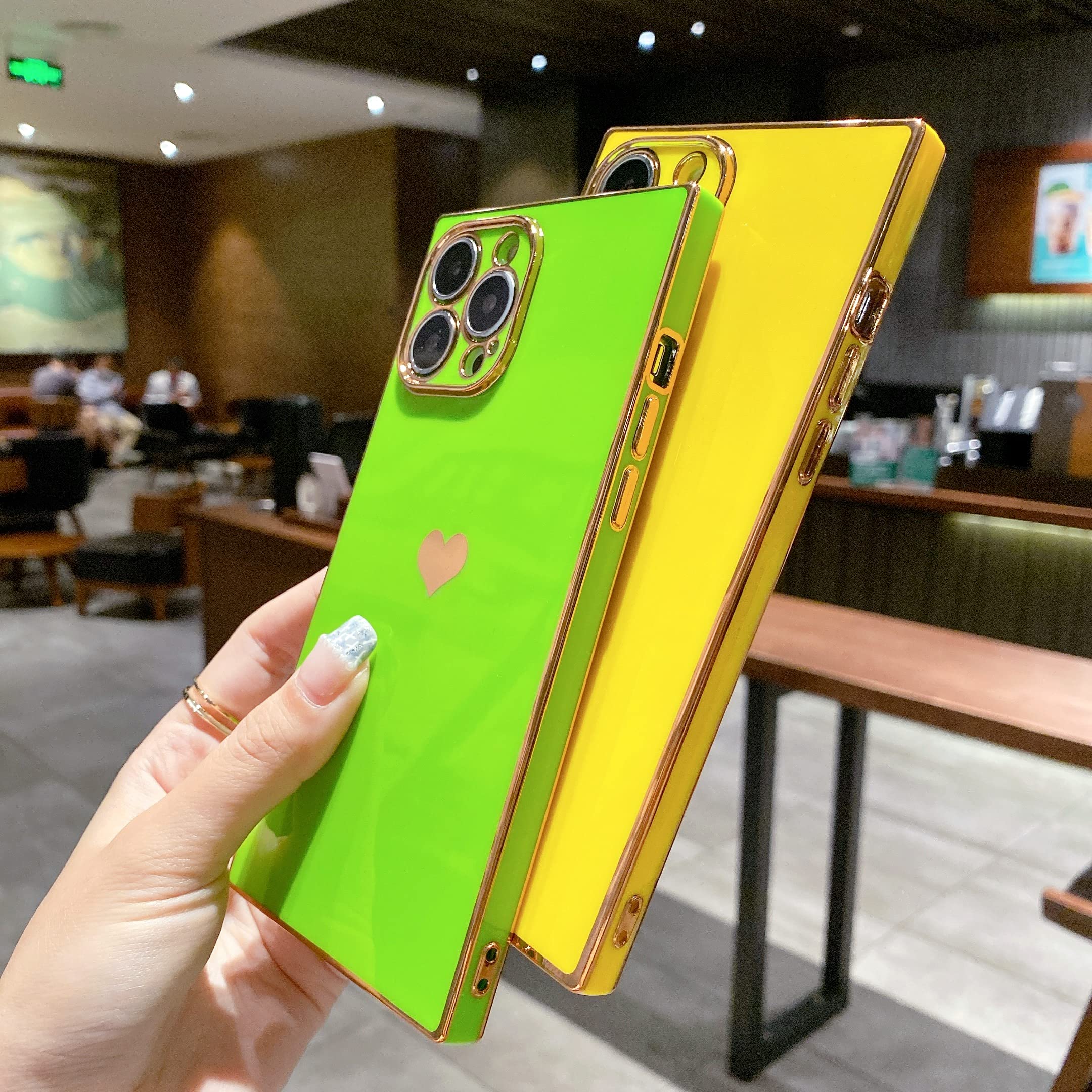 Tzomsze iPhone 13 Pro Max Case - Cute Aesthetic Camera Lens Protection, Electroplate Reinforced Corners, Shockproof TPU Phone Cover (Yellow) | Perfect for Everyday Use, Travel & Outdoor Activities