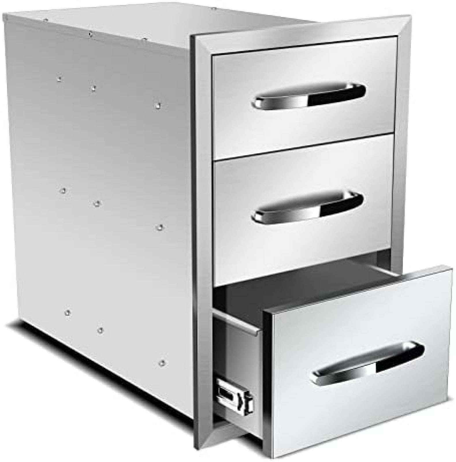 Stainless Steel BBQ Drawer for Outdoor Kitchen - 14Wx21Dx21H - Perfect for Grilling Stations & BBQ Islands