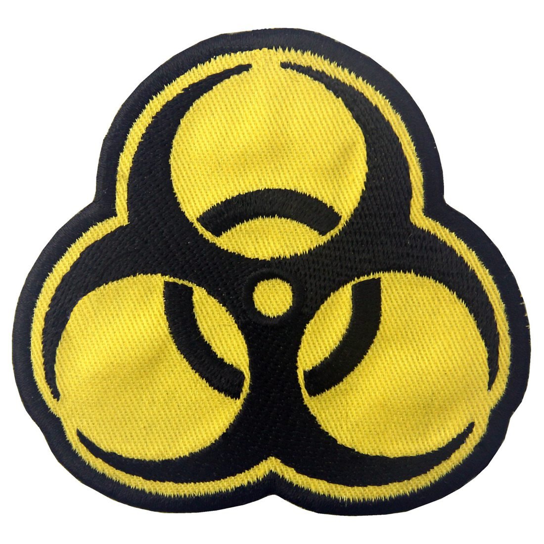 Bio Hazard Black & Yellow Embroidered Patch - Iron On or Sew On Emblem for Jackets, Bags & DIY Crafts | High Quality Hazard Symbol Applique for Costumes & Safety Gear