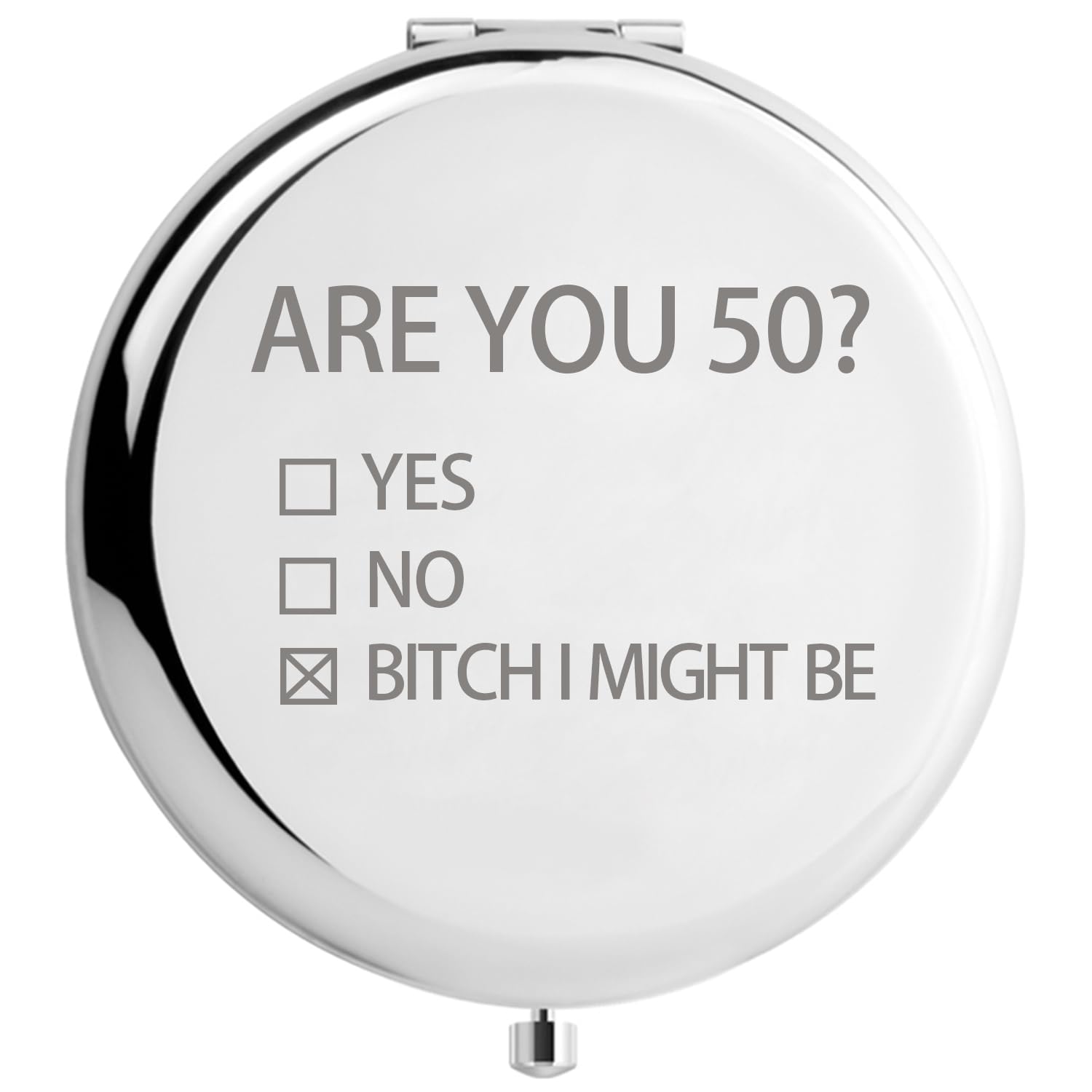 50th Birthday Gifts for Women - Funny Compact Makeup Mirror with 'Are You 50?' Design - Perfect Gift for 50-Year-Old Friends & Female Colleagues - Great for Birthday Parties, Retirement Celebrations & Milestone Gifts