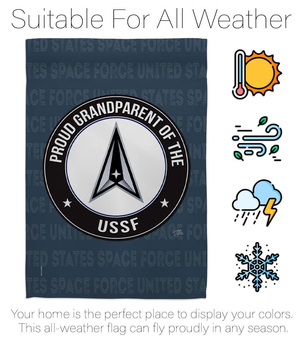 USSF Garden Flag Set with Stand - Military Space Force Yard Banner for Outdoor Decor