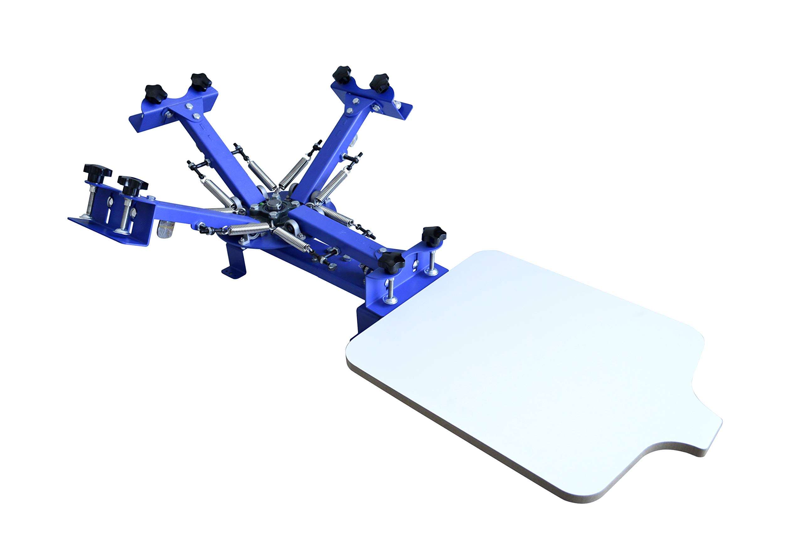 INTBUYING 4-Color 1-Station Screen Printing Press Machine with Stand - Professional T-Shirt Printing Equipment for DIY, Small Business & Custom Apparel Design