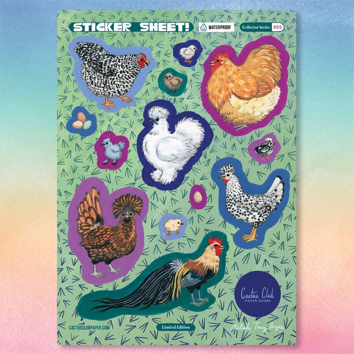 Chicken Breeds Sticker Sheet - 50+ Adhesive Decals for Scrapbooking, Planners & DIY Crafts | Perfect for Kids, Teachers & Chicken Lovers