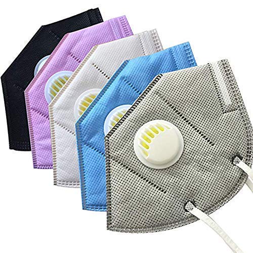 NURAT K N-95 Respirator Masks - Reusable, Washable, Filterable Face Cover with Adjustable Straps (5-Pack) - Perfect for Construction, Healthcare & Daily Protection Against Dust & Allergens